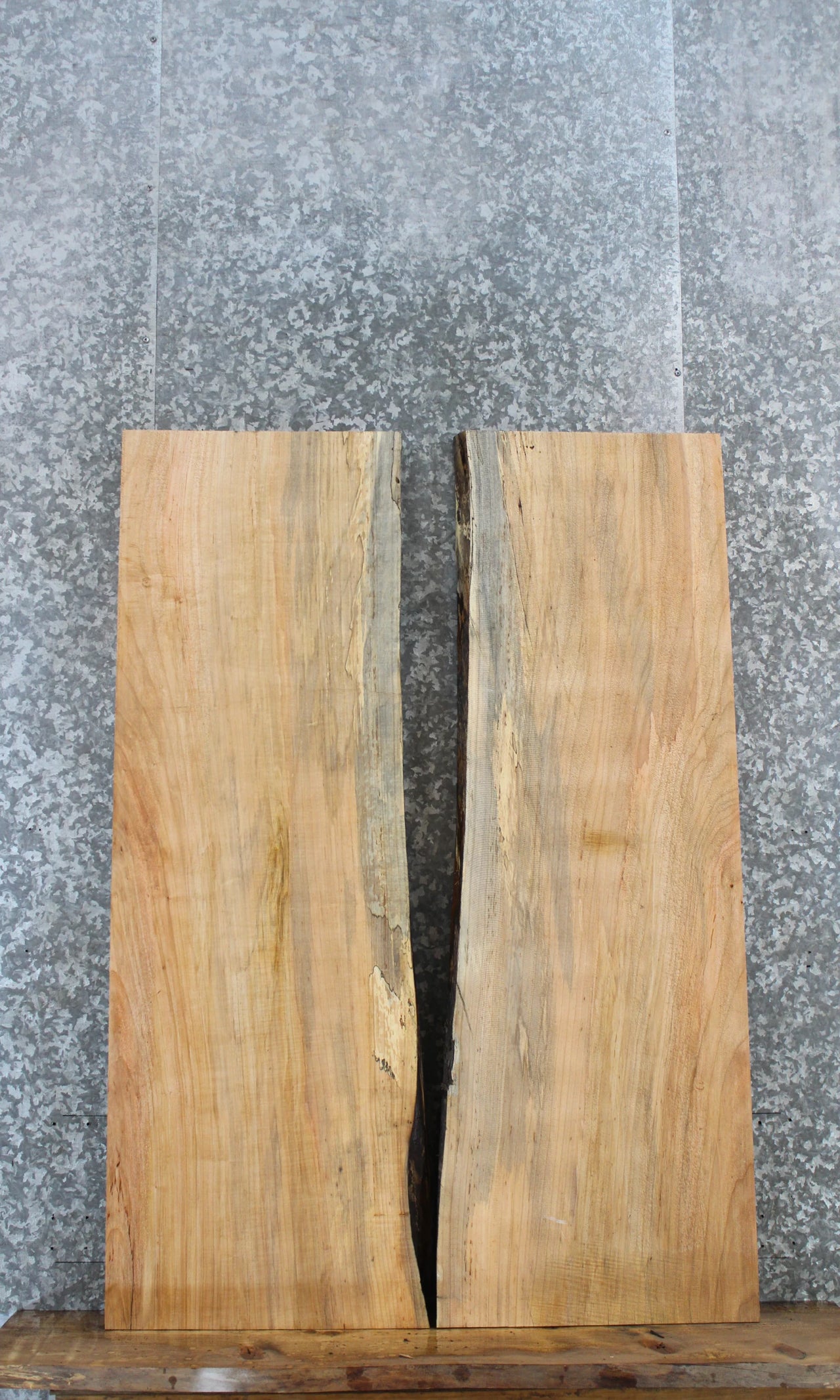 2- Maple Live Edge Book Match Table Top Slabs 1408-1409