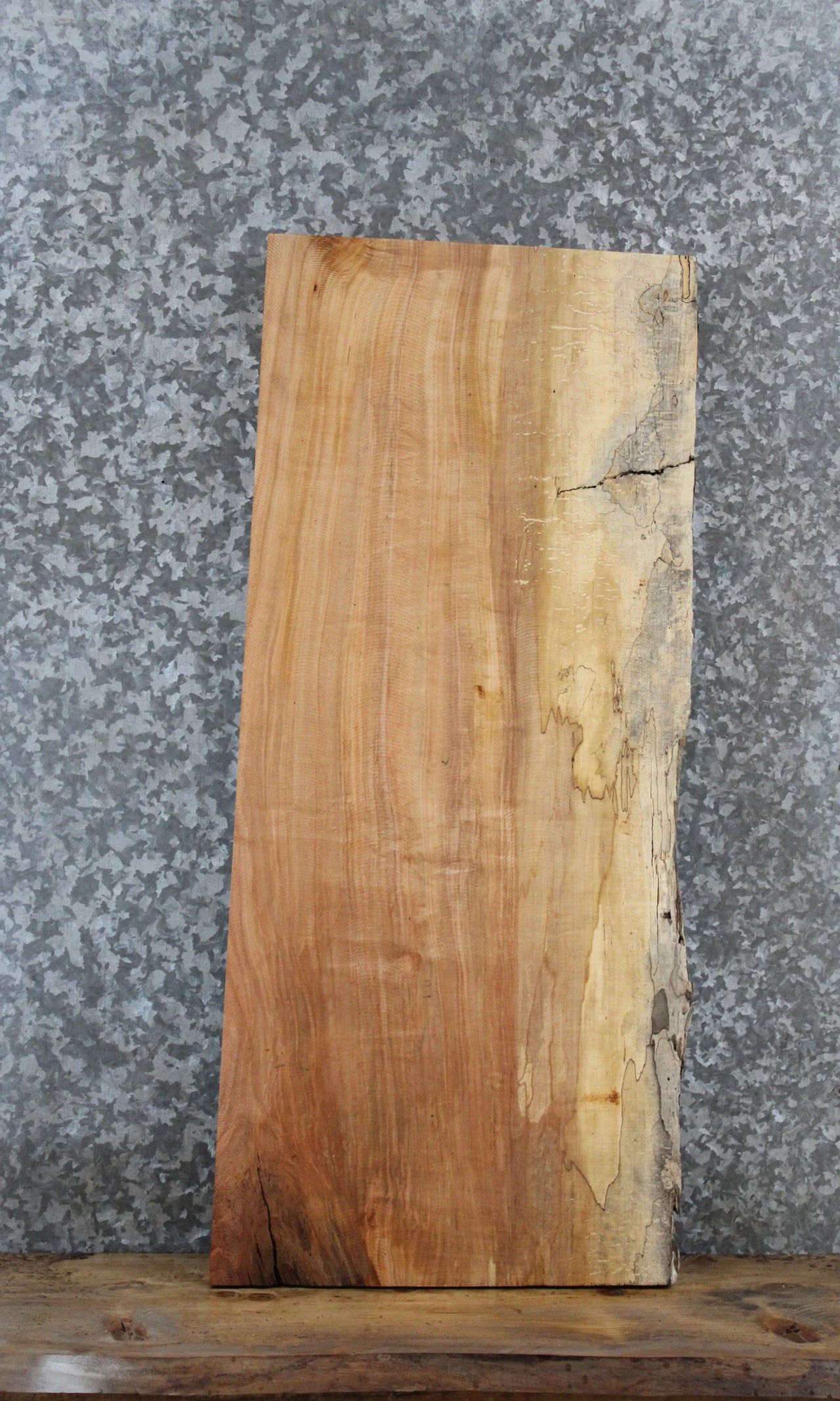 Spalted Maple Live Edge End Table/Shelf/Bench Slab 1408