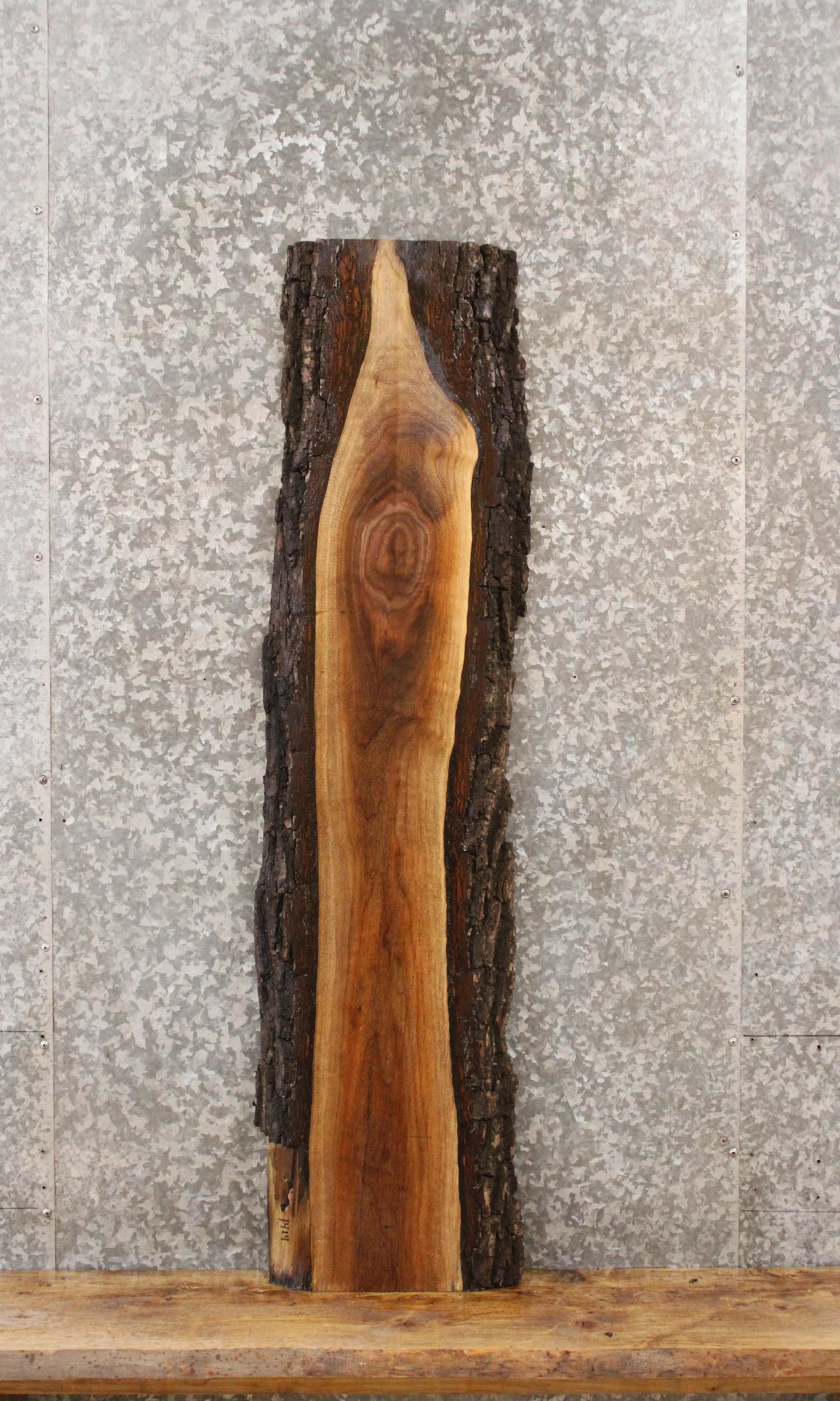 Salvaged Live Edge Black Walnut Book Shelf 1414