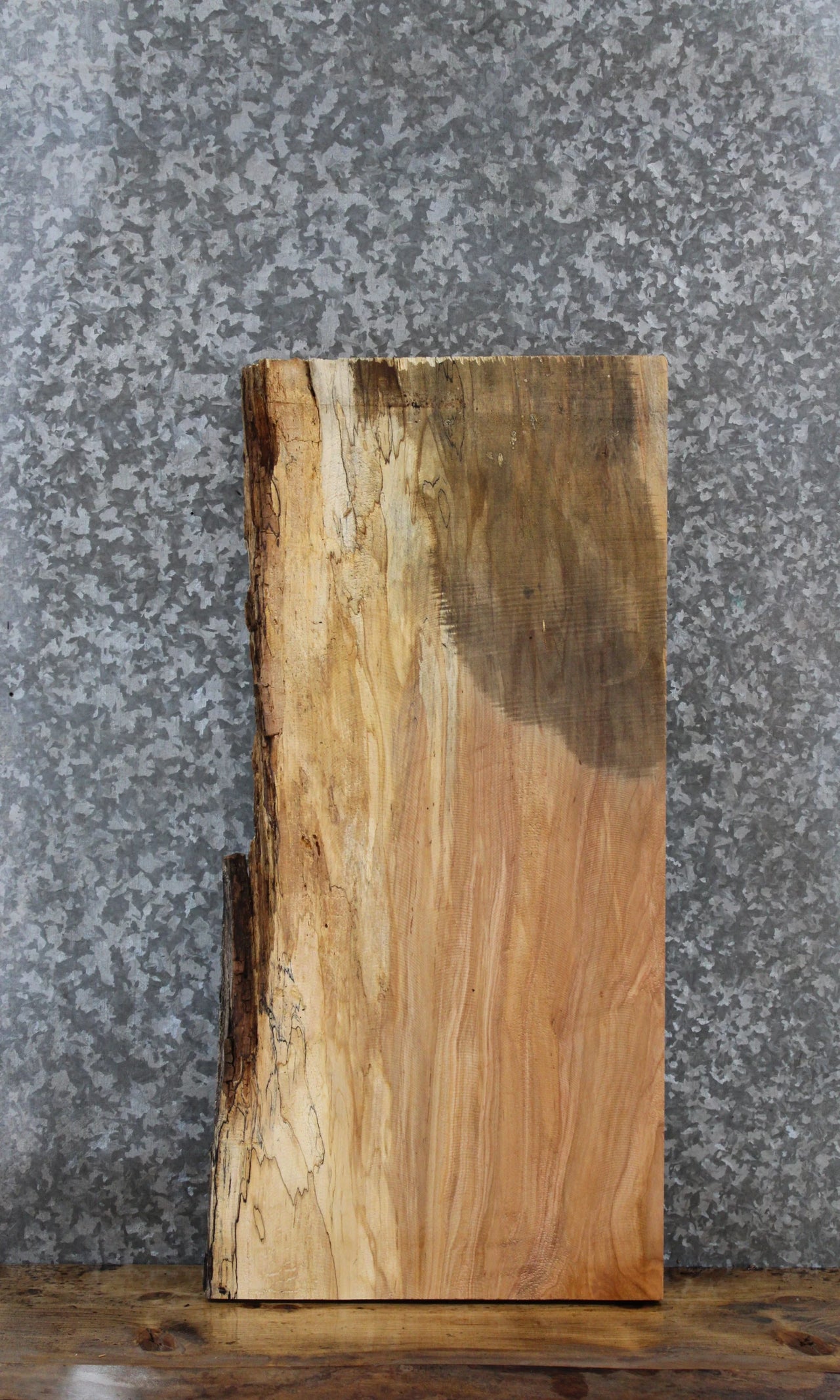 Spalted Maple Live Edge Shelf/End Table Slab 1423