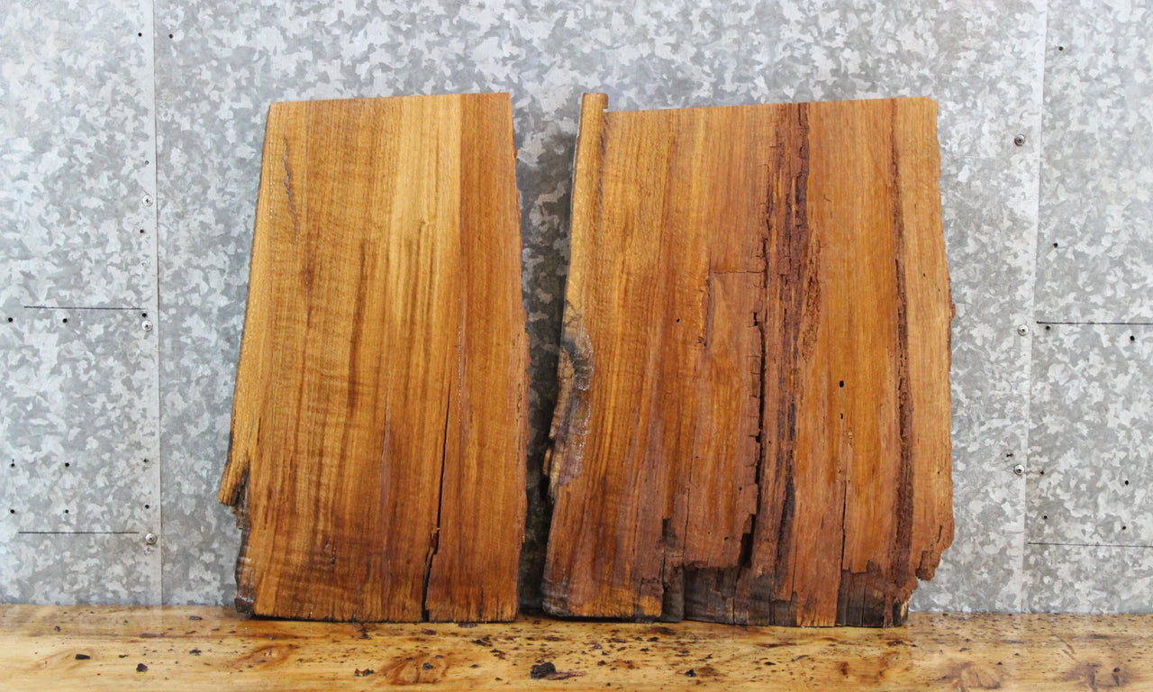 2- Live Edge Red Oak End Table Top/Charcuterie Board Slabs 14363-14364