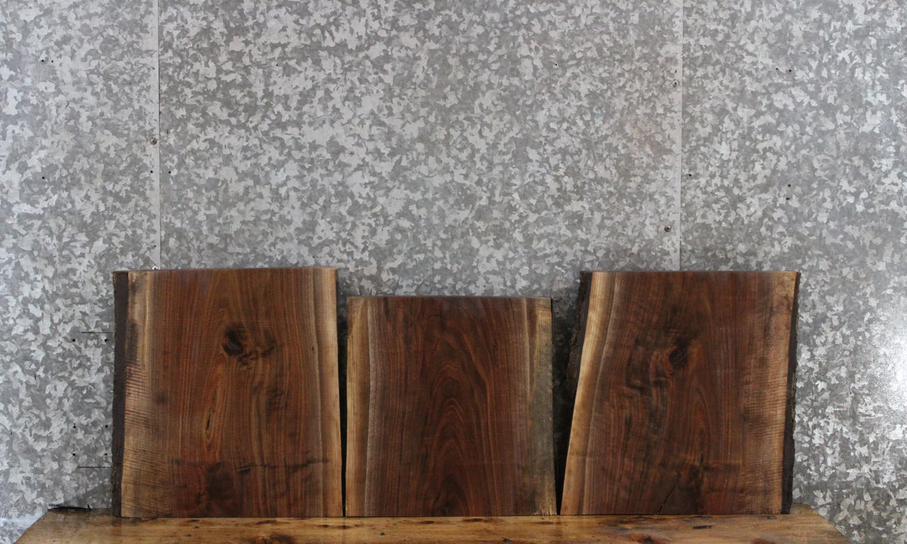 3- Black Walnut Live Edge Charcuterie Boards 14367-14369