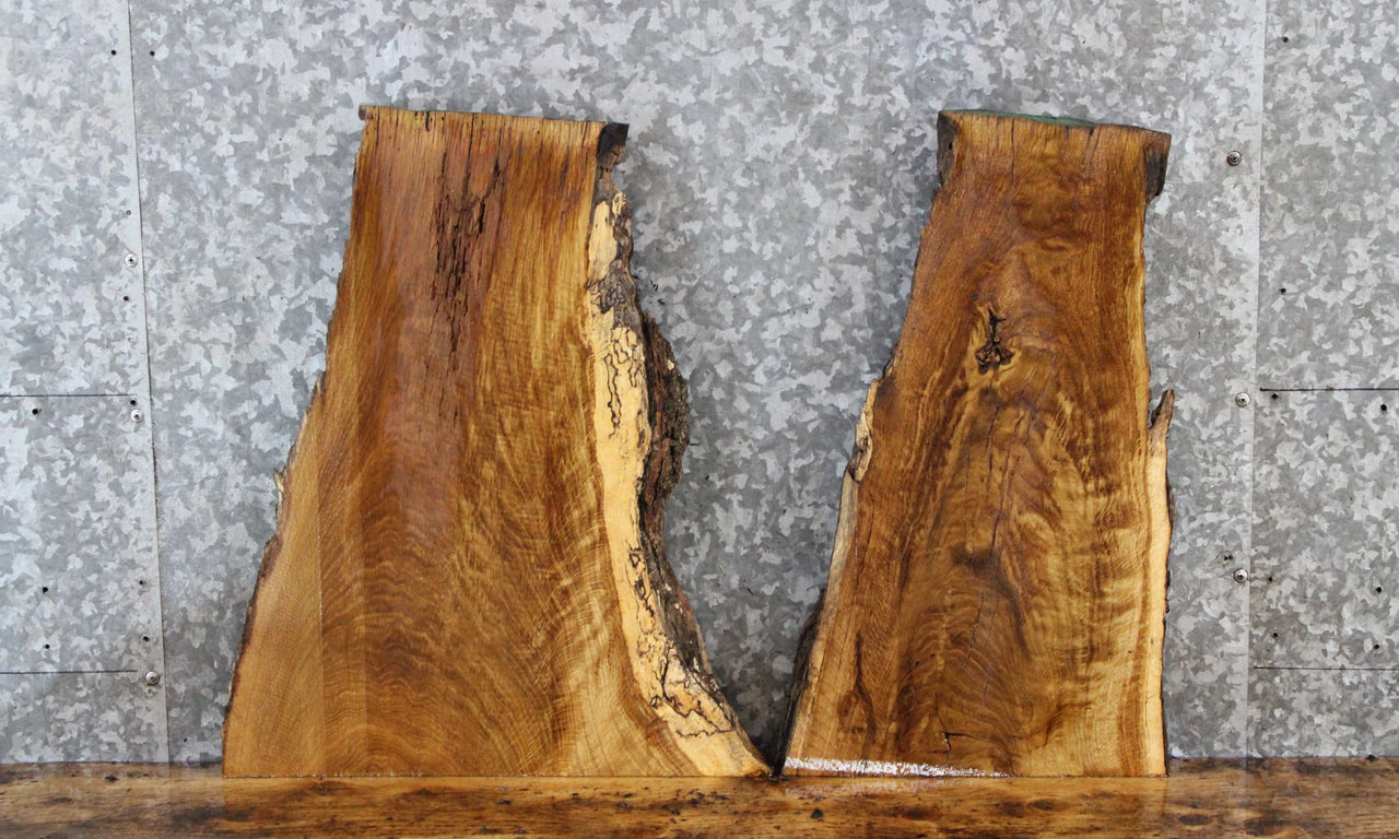 2- Live Edge White Oak End Table Tops/Charcuterie Boards 14373-14374