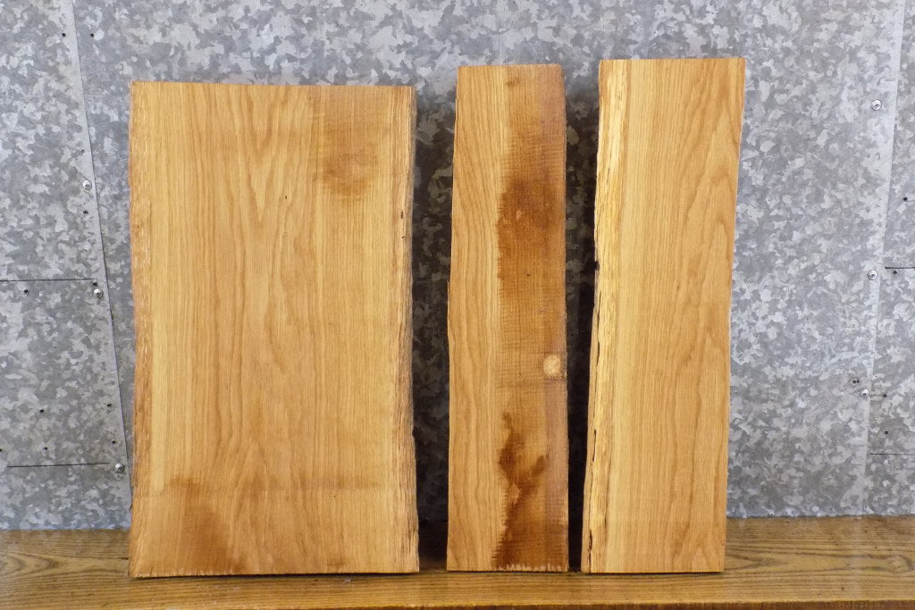 3- Live Edge White Oak Rustic Craft Pack/Split Board Slabs 14409-14410