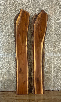 Thumbnail for 2- Bookmatched Figured Black Walnut Full Bark River Table Slabs 1442-1443