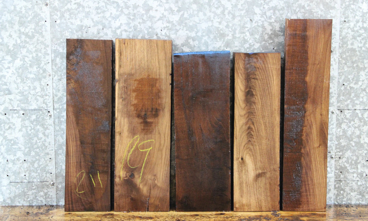 5- Salvaged Kiln Dried Black Walnut Craft Pack/DIY Lumber Boards 14425-14429