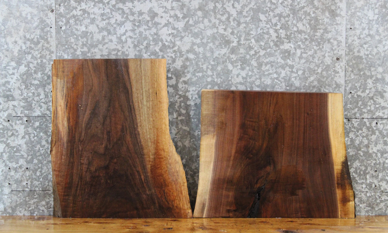 2- Live Edge Black Walnut End Table Top/Charcuterie Board Slabs 14432-14433