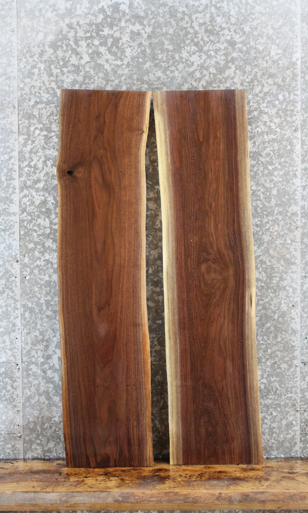 2- Black Walnut Live Edge Slabs, Coffee Table Tops 1444-1445