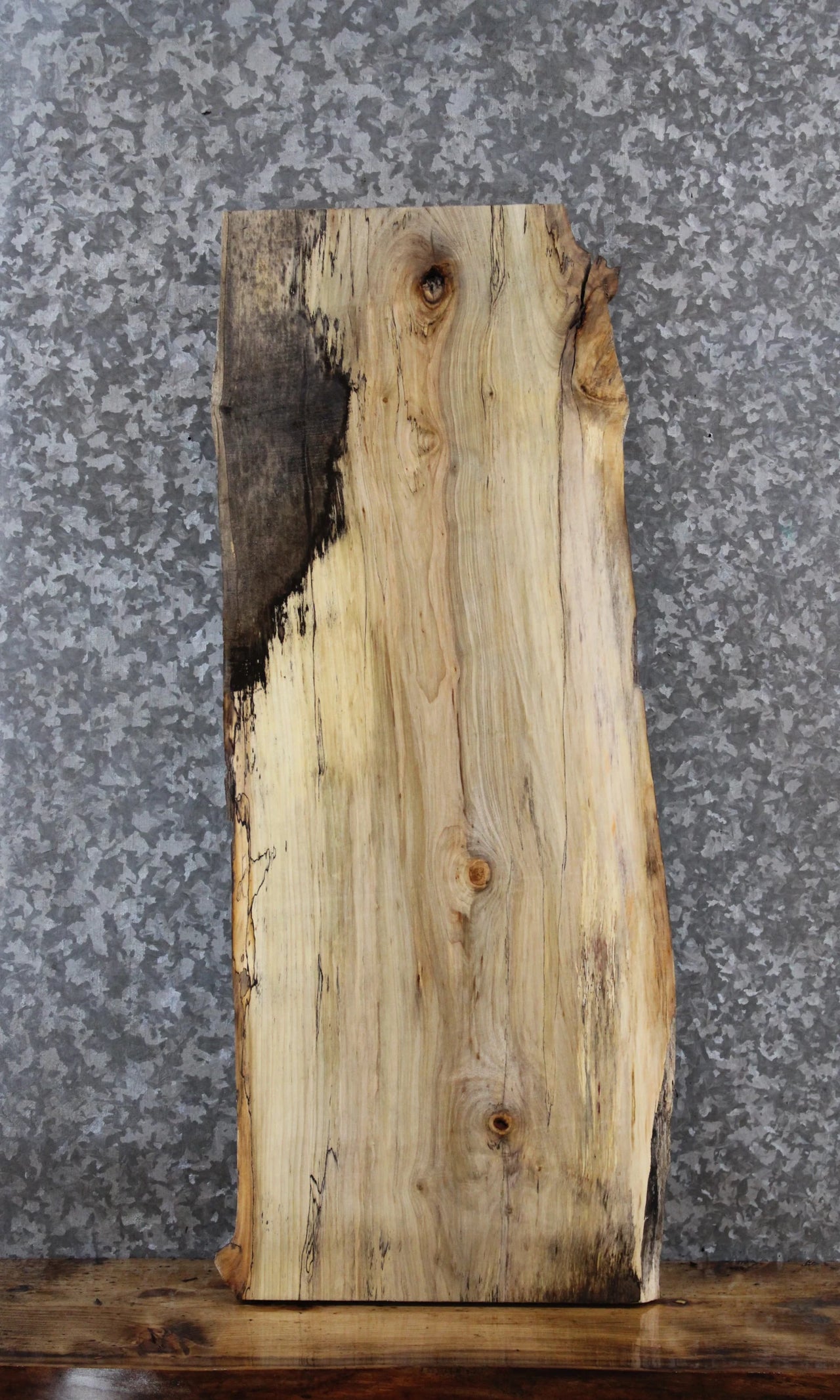 Spalted Maple Live Edge Charcuterie/Shelf Slab 1458