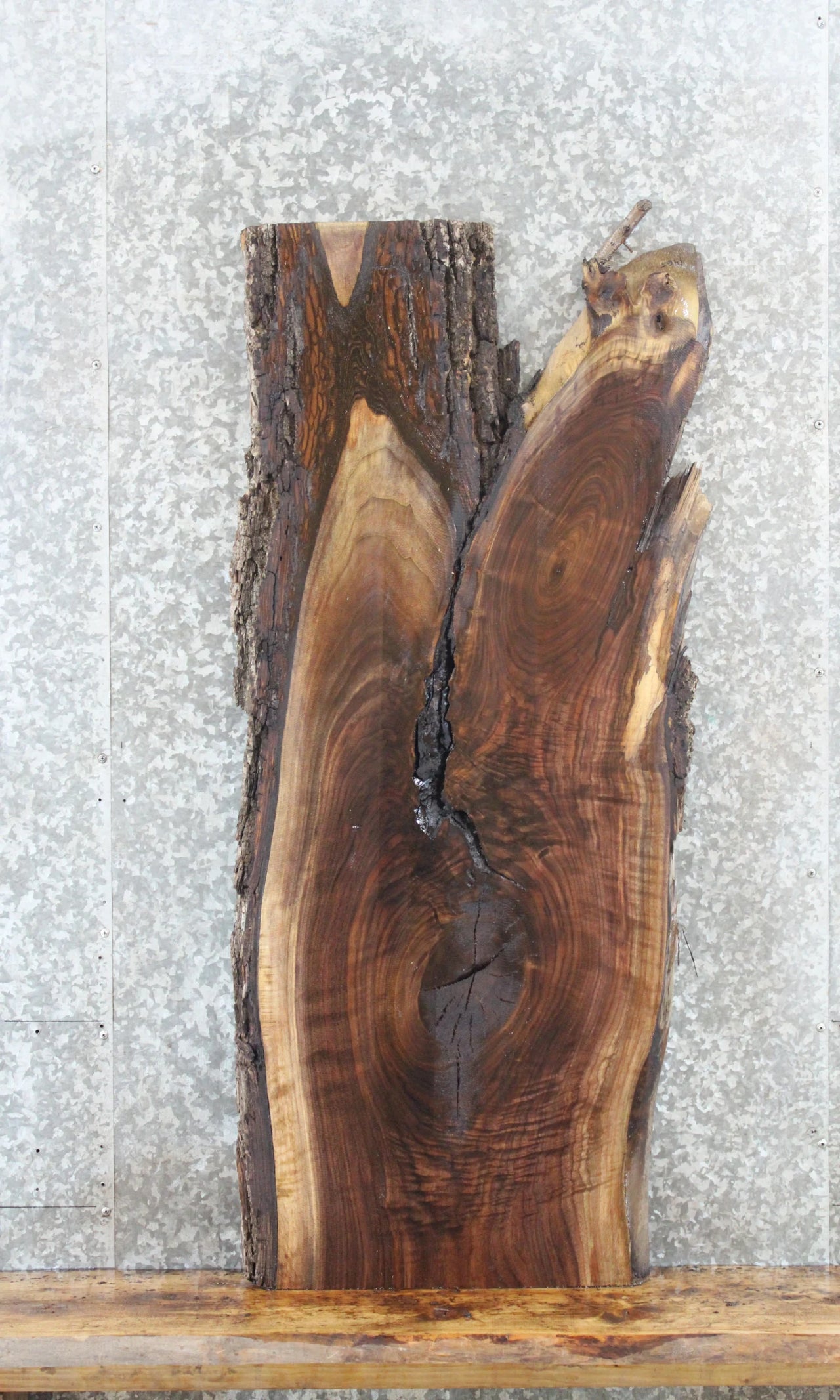 Rustic Live Edge Black Walnut Bathroom Vanity 1465