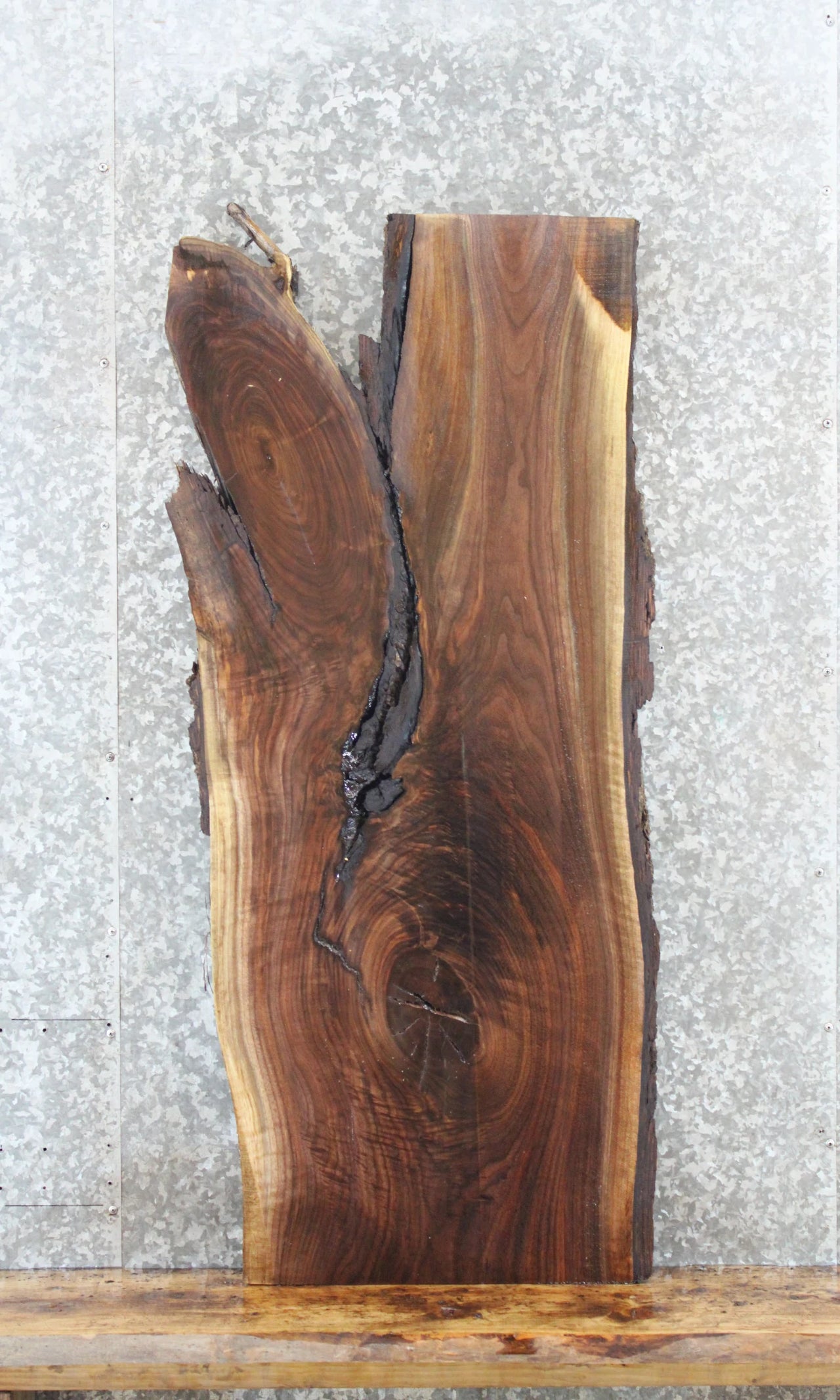 Rustic Live Edge Black Walnut Bathroom Vanity 1465