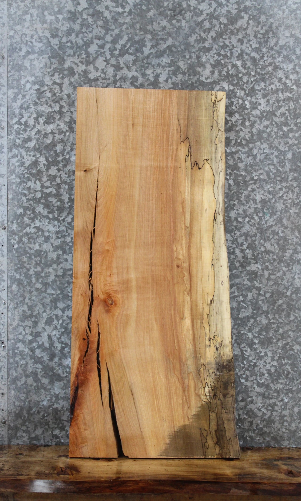 Spalted Maple Live Edge Shelf/End Table Slab 1467