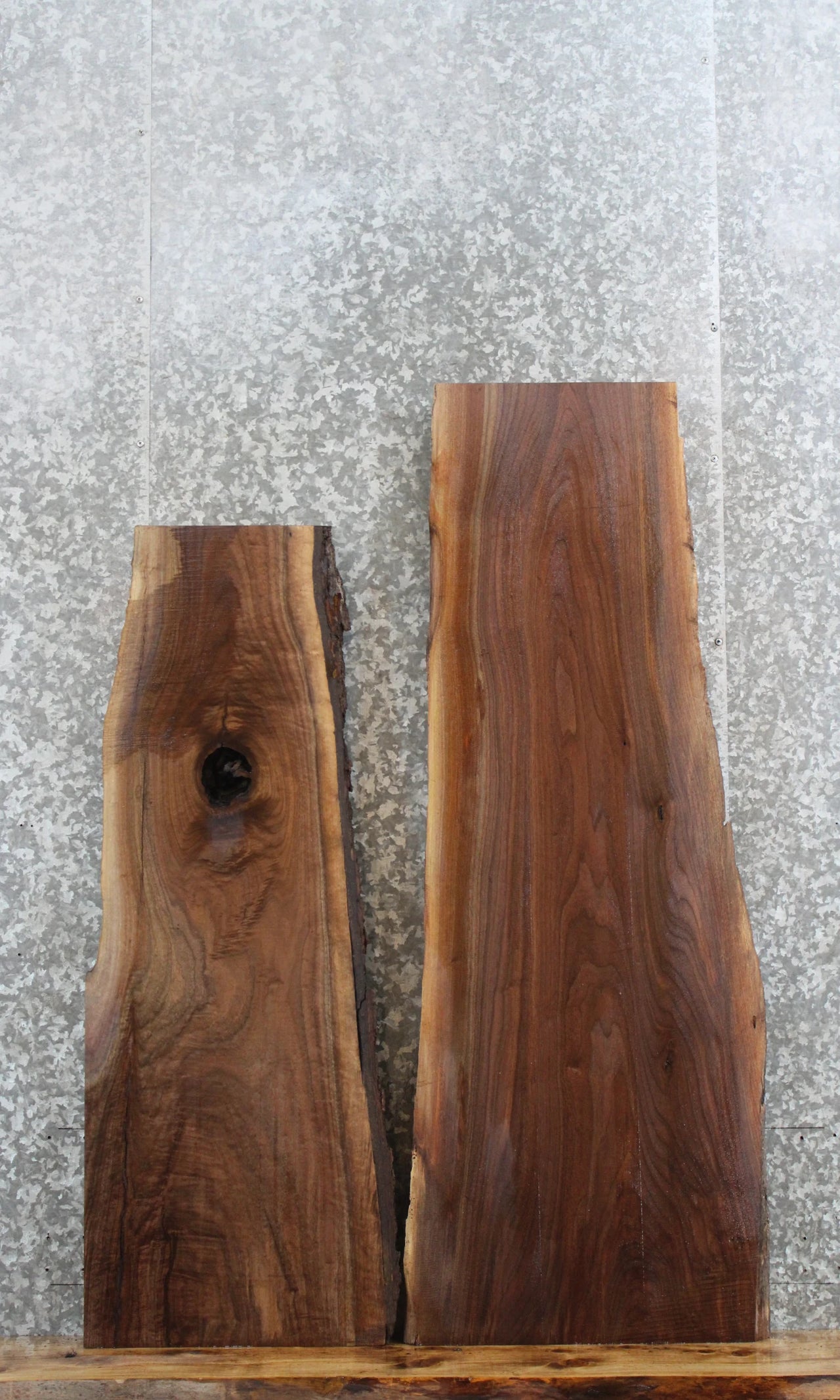 2- Live Edge Black Walnut Sofa/Side Table Tops 1472,1474