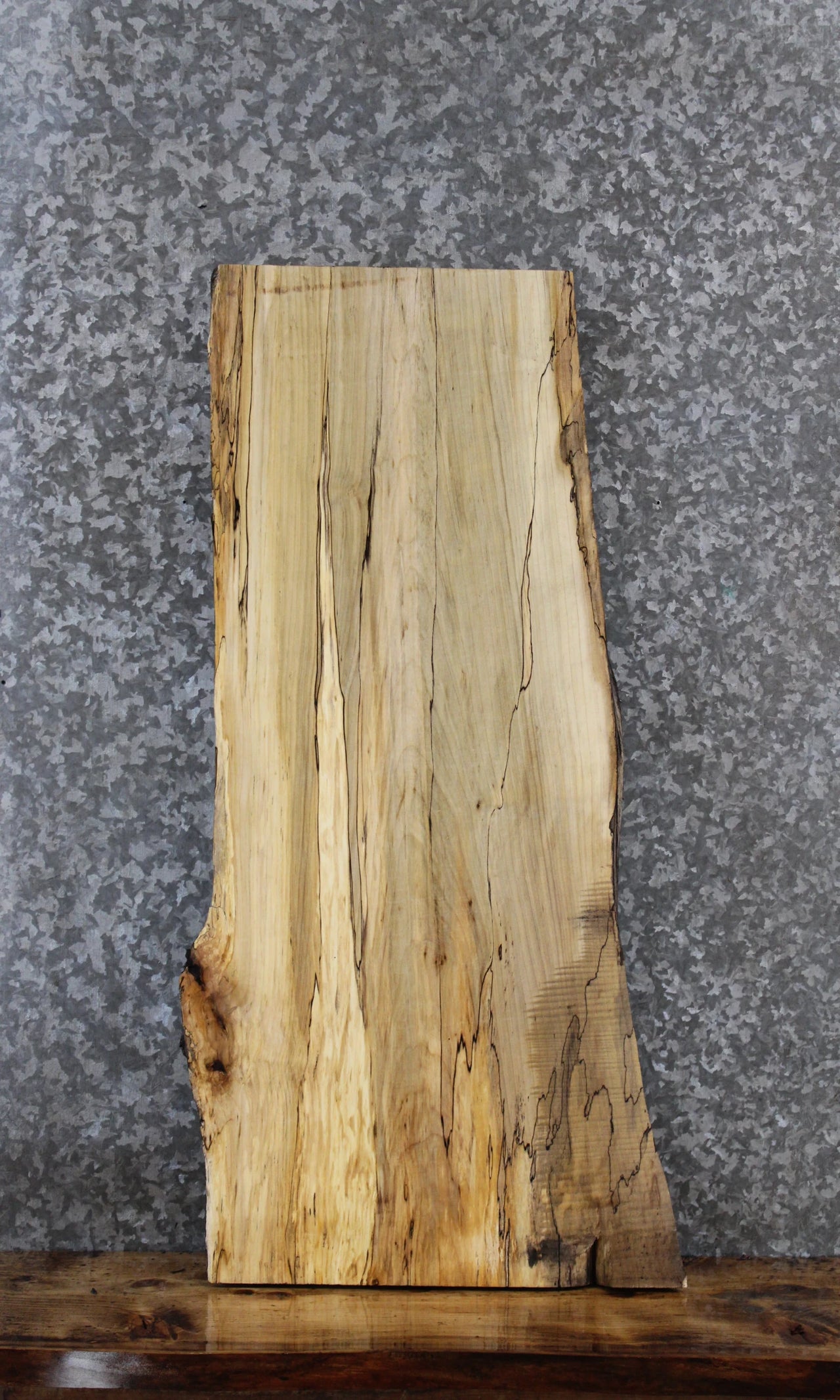 Spalted Maple Live Edge Shelf/End Table Slab 1478