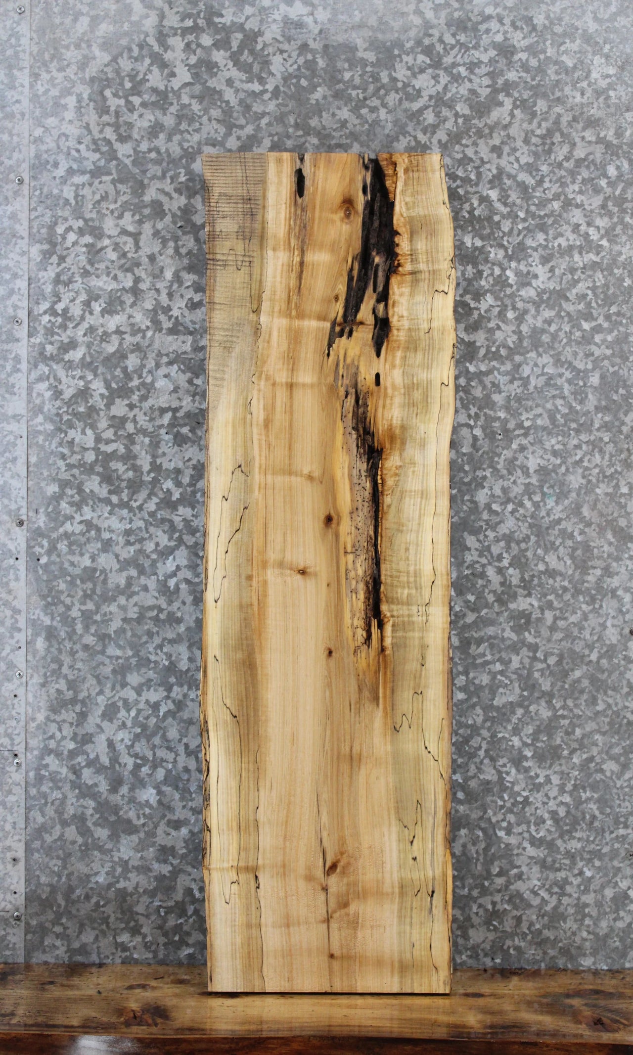 Spalted Maple Live Edge Charcuterie/Shelf Slab 1480