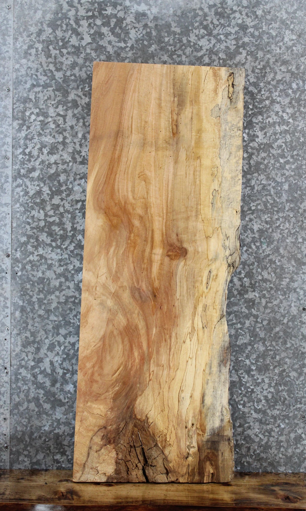 Spalted Maple Live Edge End Table/Shelf Slab 1487