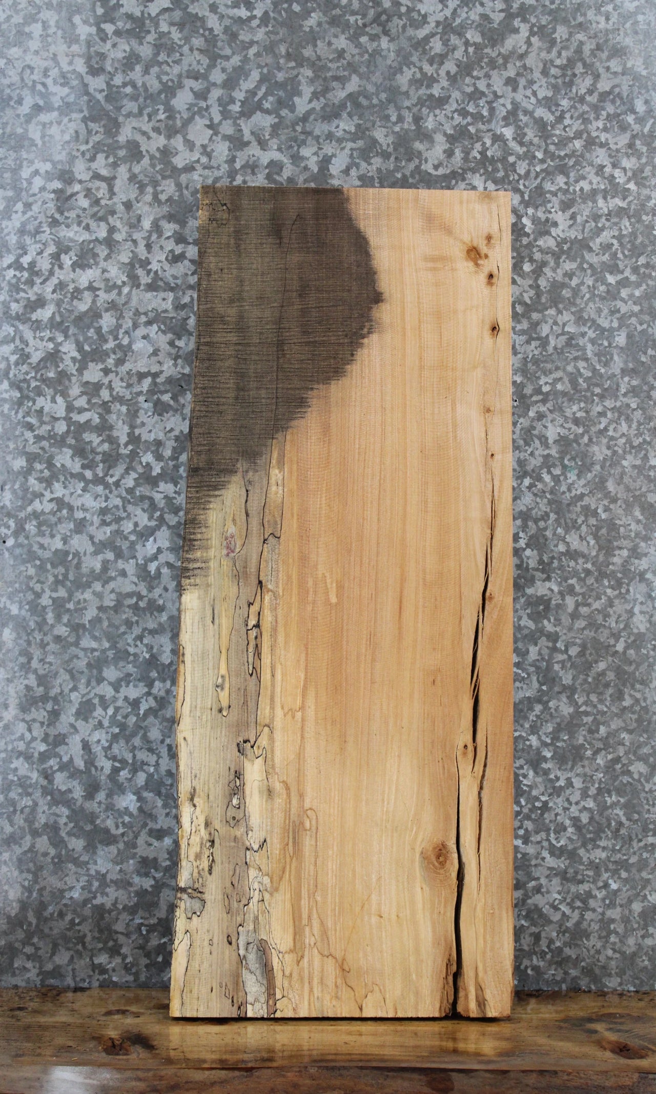 Spalted Maple Live Edge Shelf/End Table Slab 1489