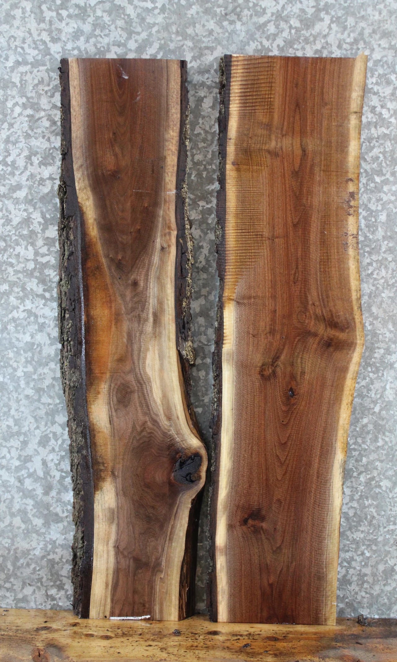 2- Live Edge Black Walnut Side/Console Table Top Slabs 1496-1497