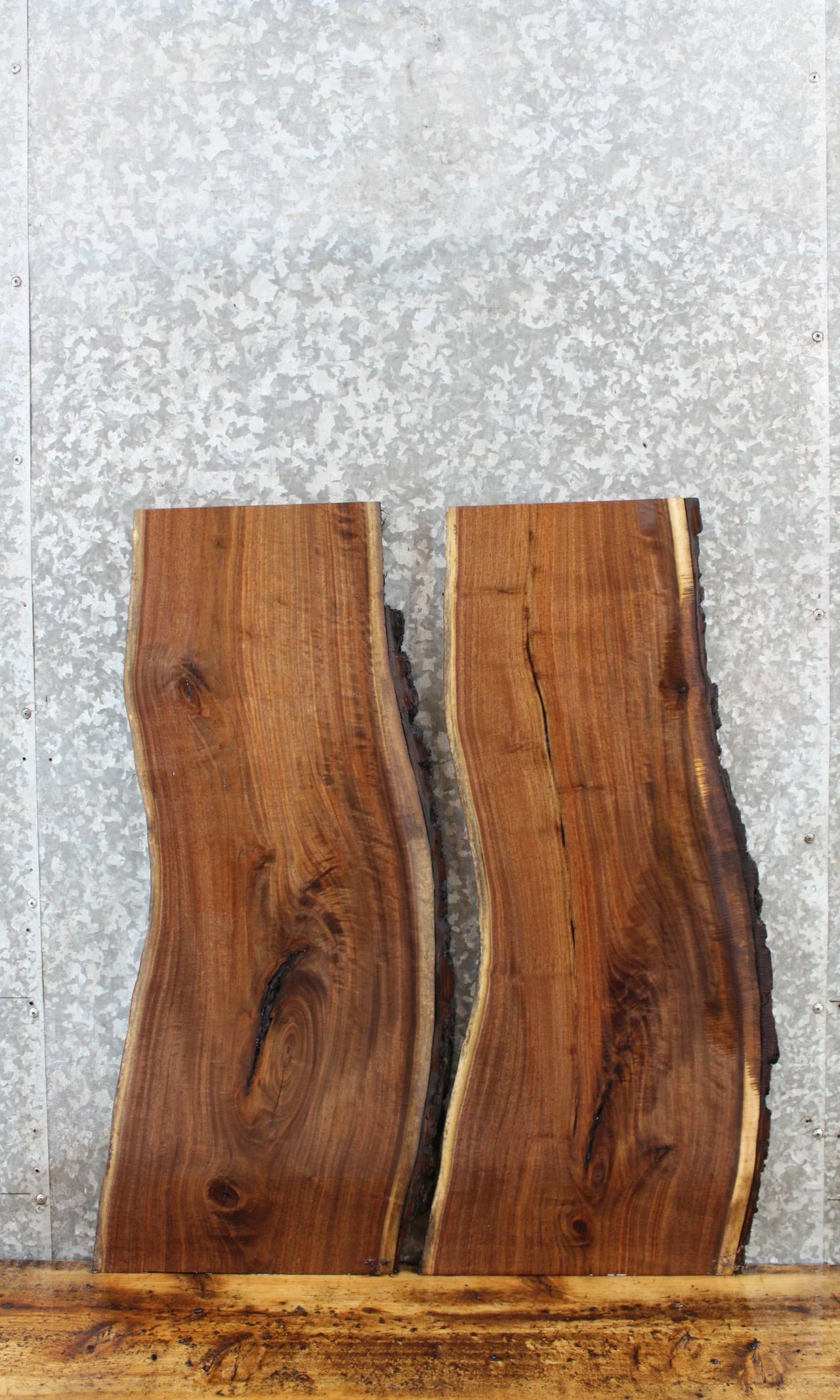 2- Walnut Live Edge Charcuterie/Taxidermy/Shelf Slabs 1565-1566