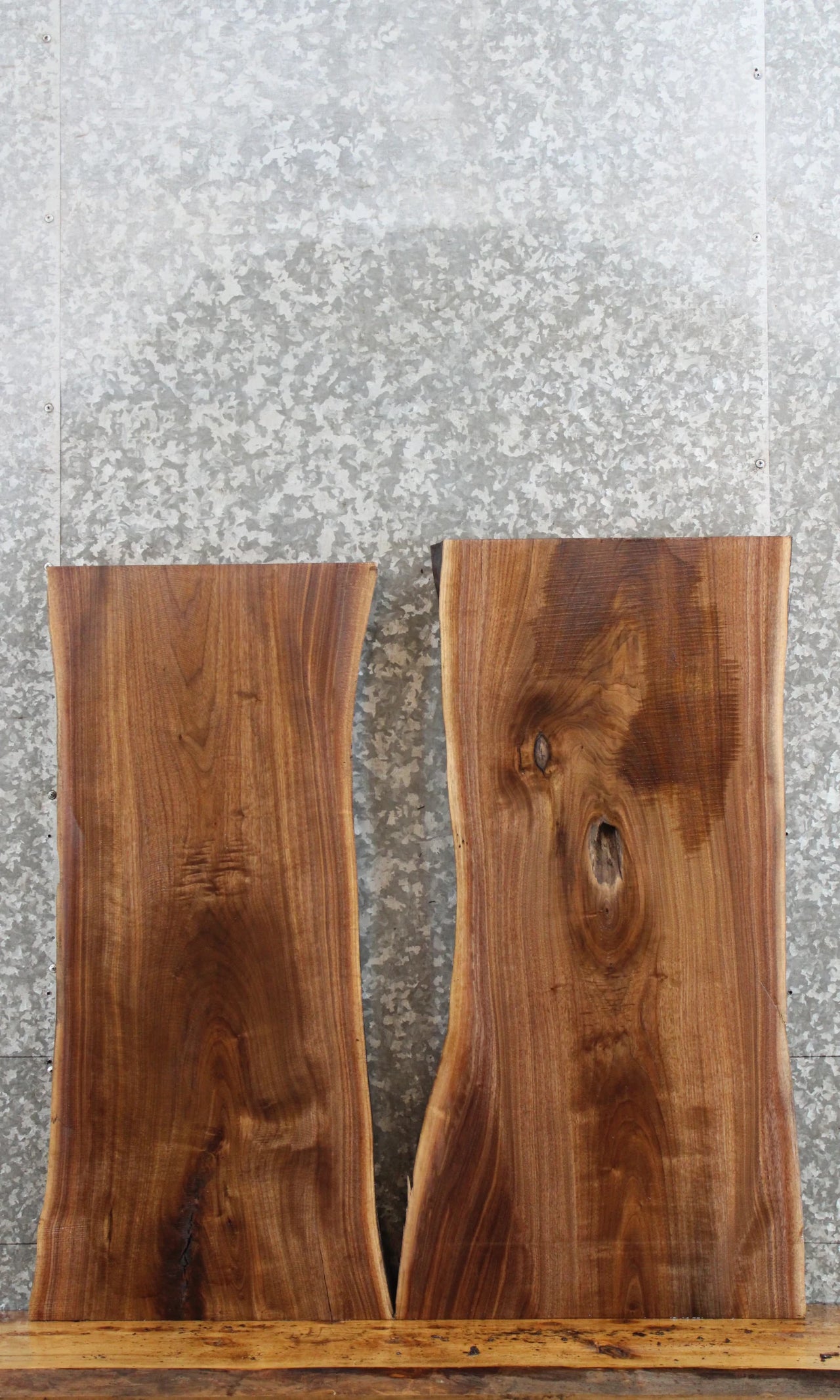 2- Live Edge Black Walnut Side/Sofa Table Tops 1598-1599