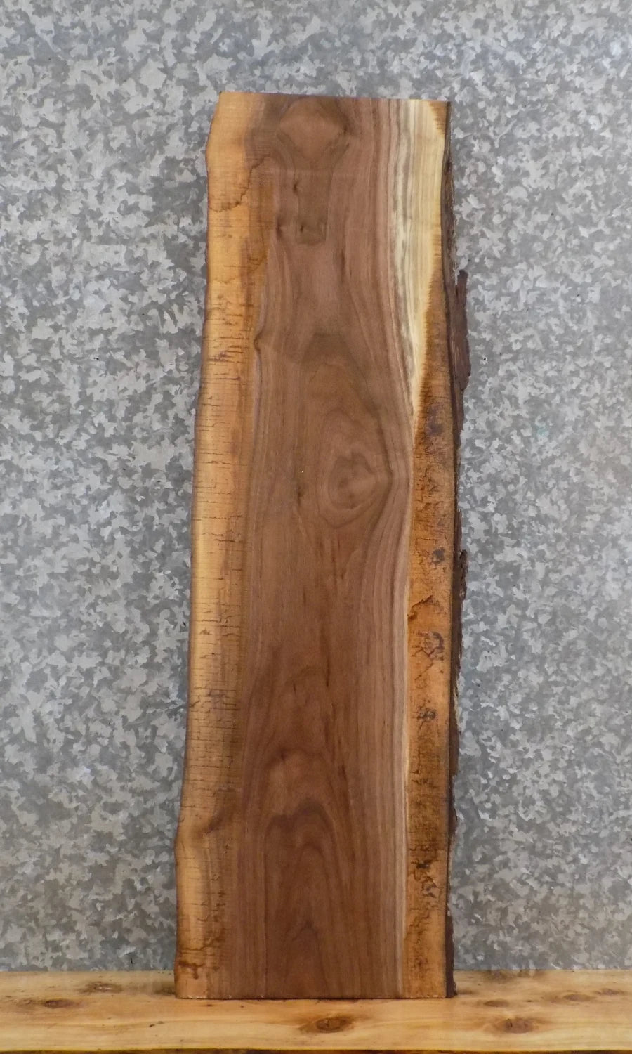 Black Walnut Live Edge Wall Shelf/Reclaimed End Table Top Slab 1615