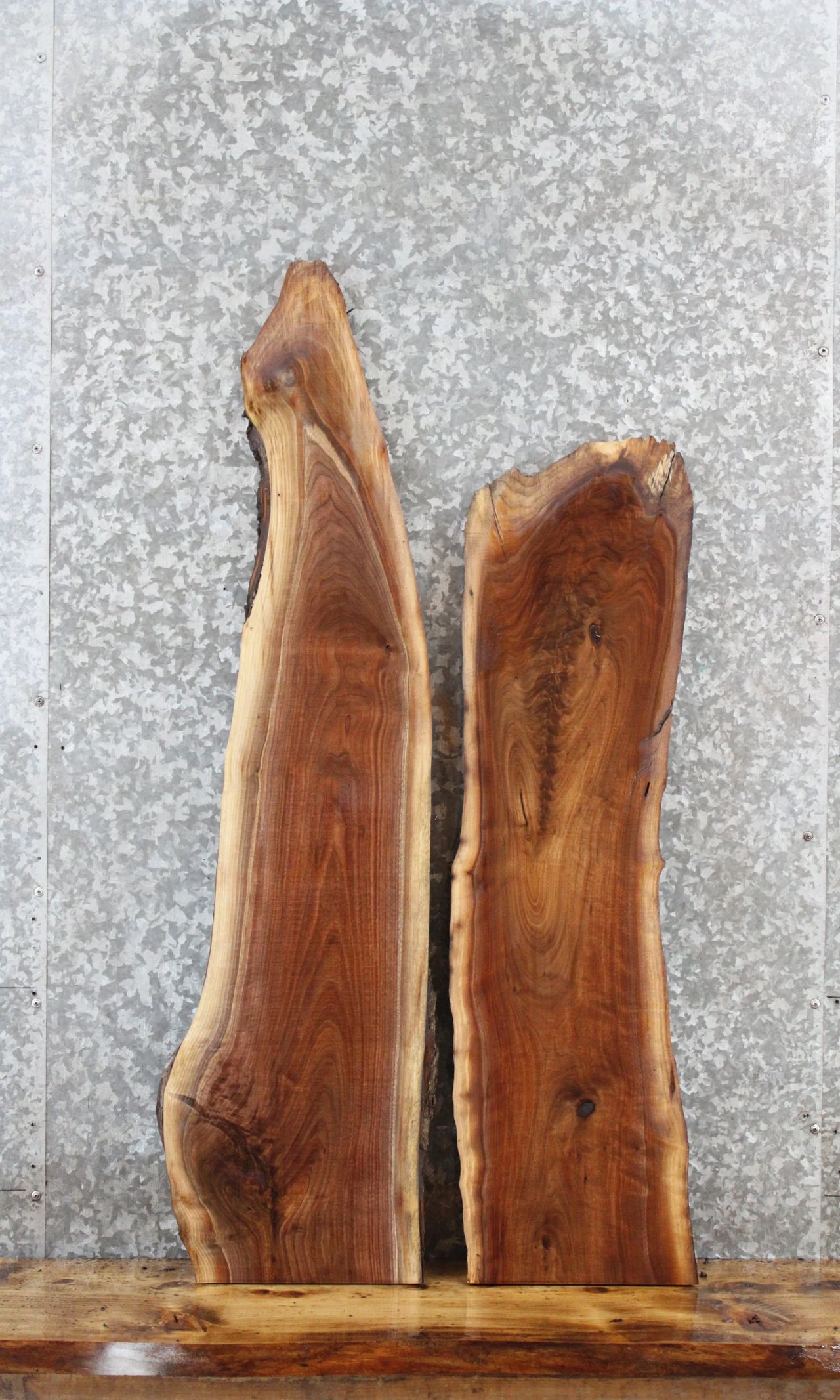 2- Walnut Live Edge Charcuterie/Taxidermy Slabs 1626-1627
