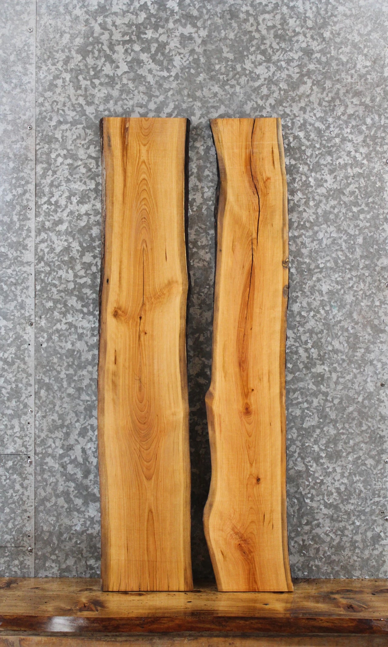 2- Cherry Live Edge Charcuterie/Shelf Slabs 1672-1673