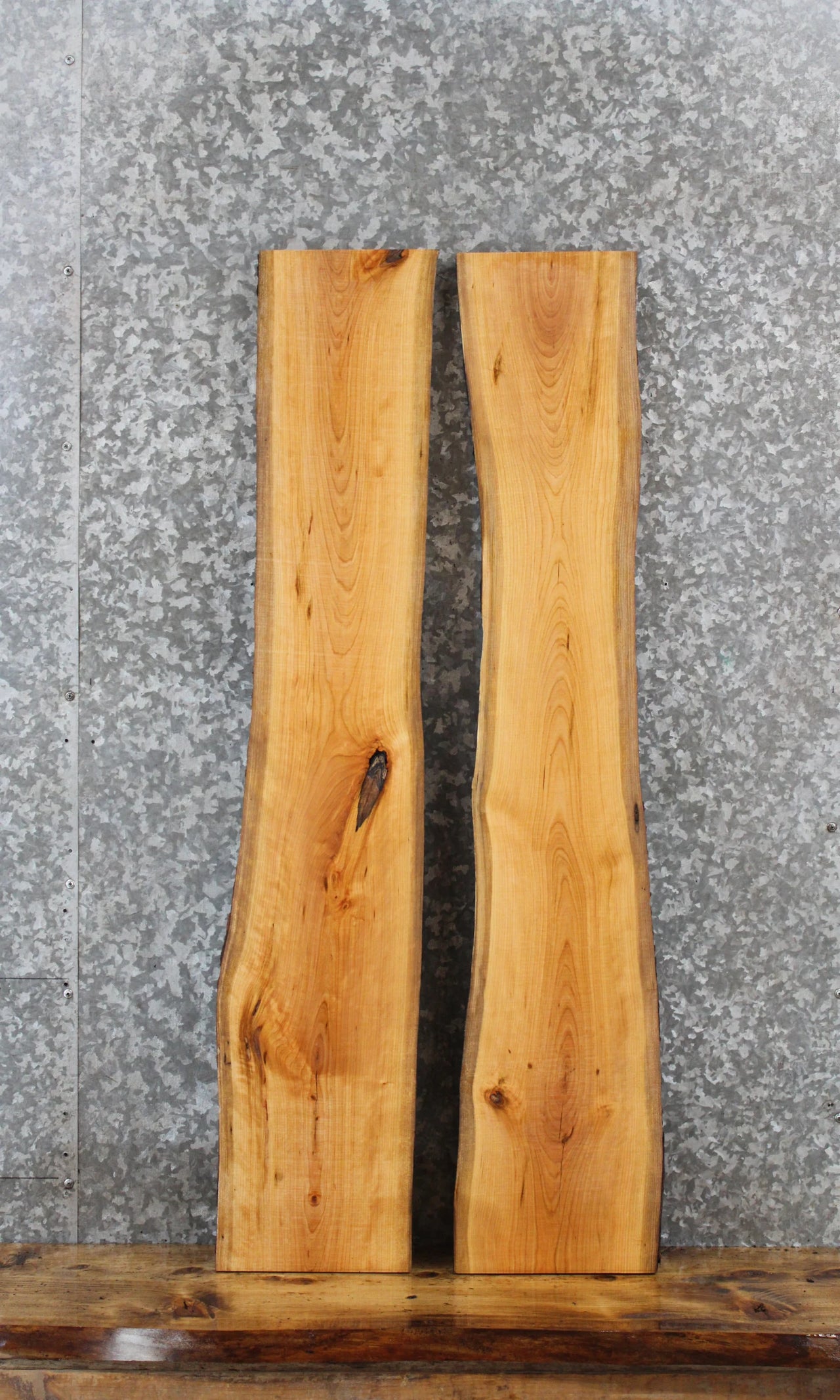 2- Cherry Live Edge Charcuterie/Shelf Slabs 1680-1681