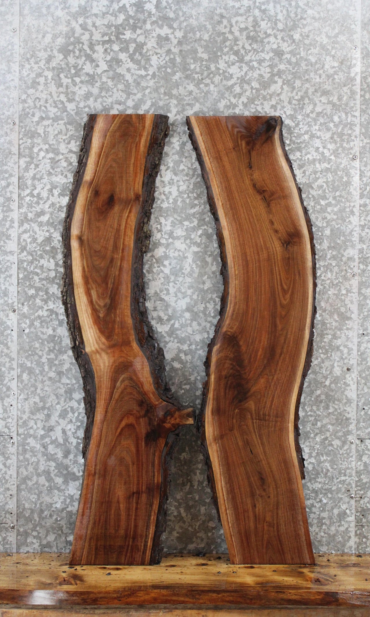 2- Walnut Live Edge Charcuterie/Taxidermy/Shelf Slabs 1684-1685