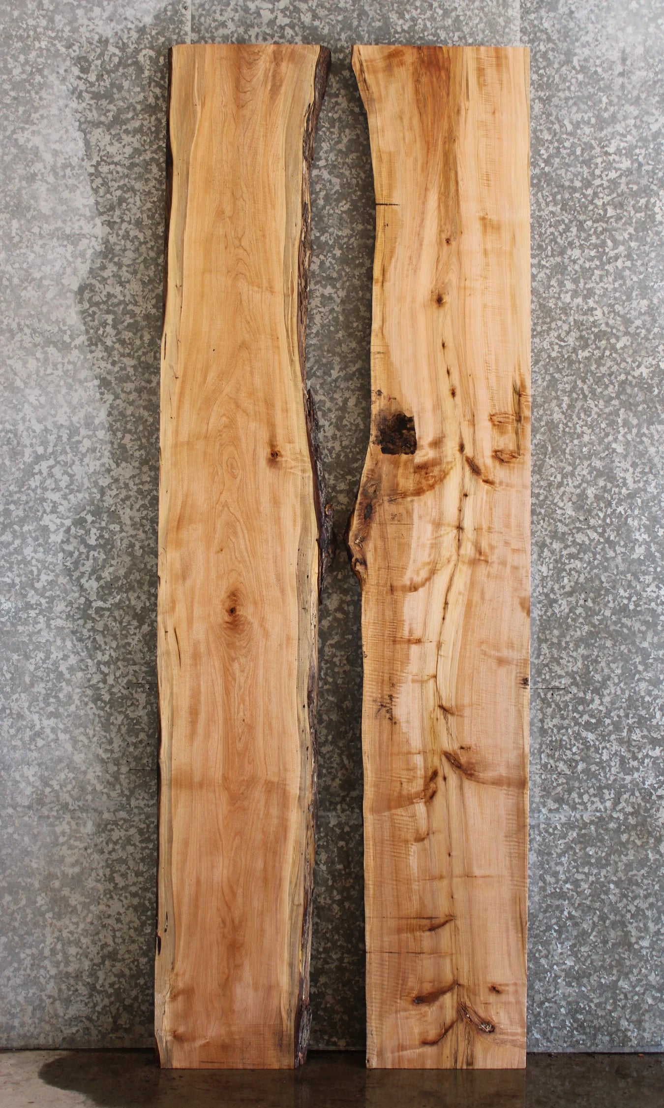 2- Bookmatched Live Edge Maple Conference/Kitchen Table Top 17-18