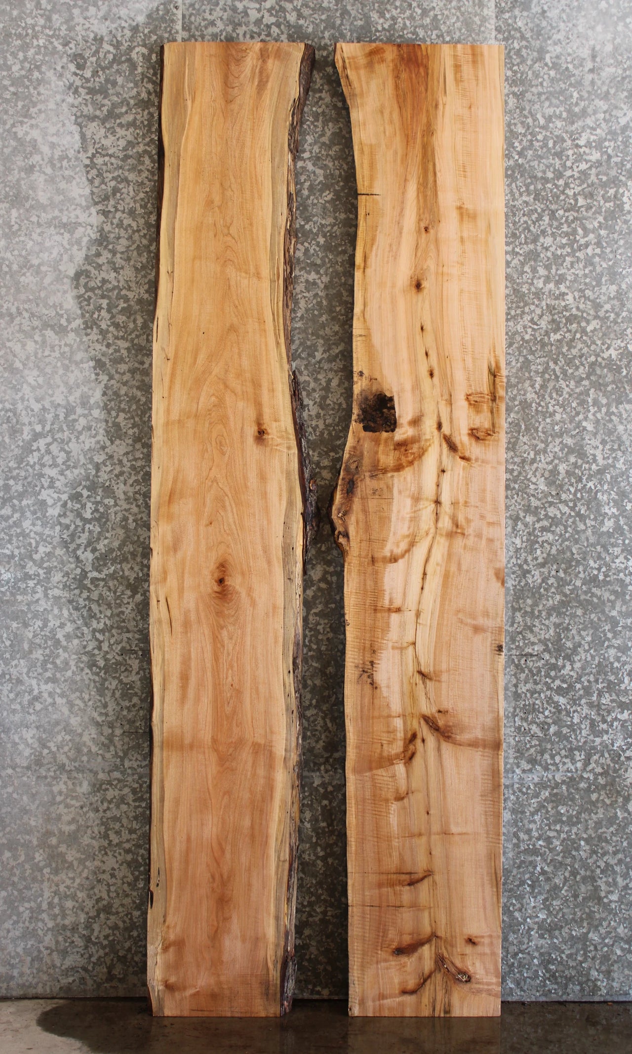 2- Bookmatched Live Edge Maple Conference/Kitchen Table Top 17-18