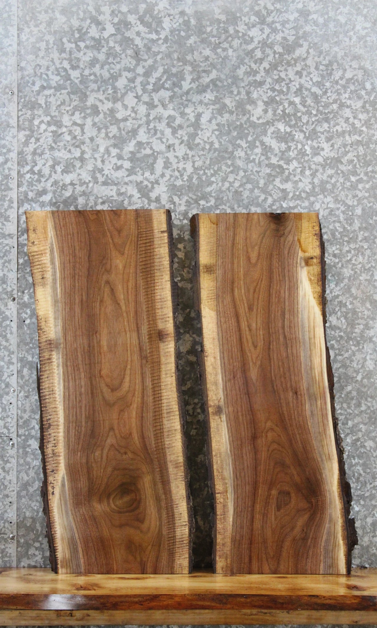 2- Live Edge Black Walnut Taxidermy/Shelf Slabs 1716-1717