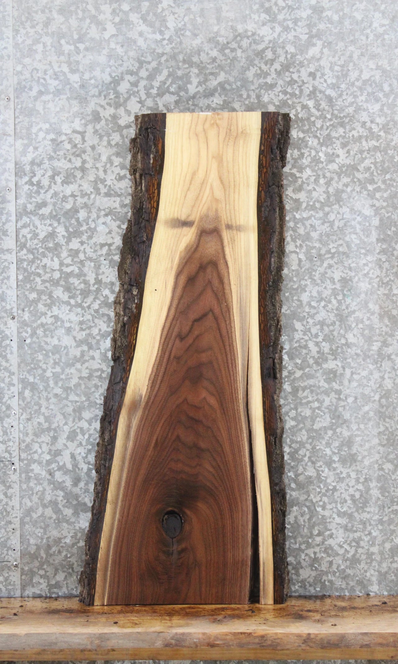 Rustic Live Edge Black Walnut Console Table Top 1720