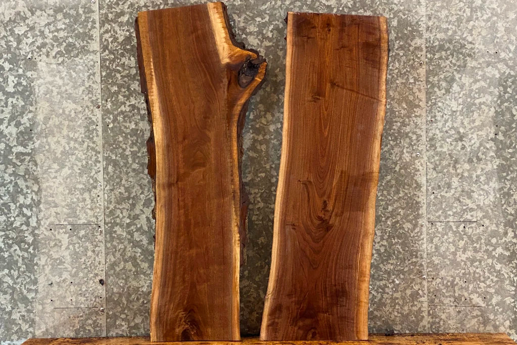2- Black Walnut Live Edge Side Table Tops/Wall Shelves 1757,1759