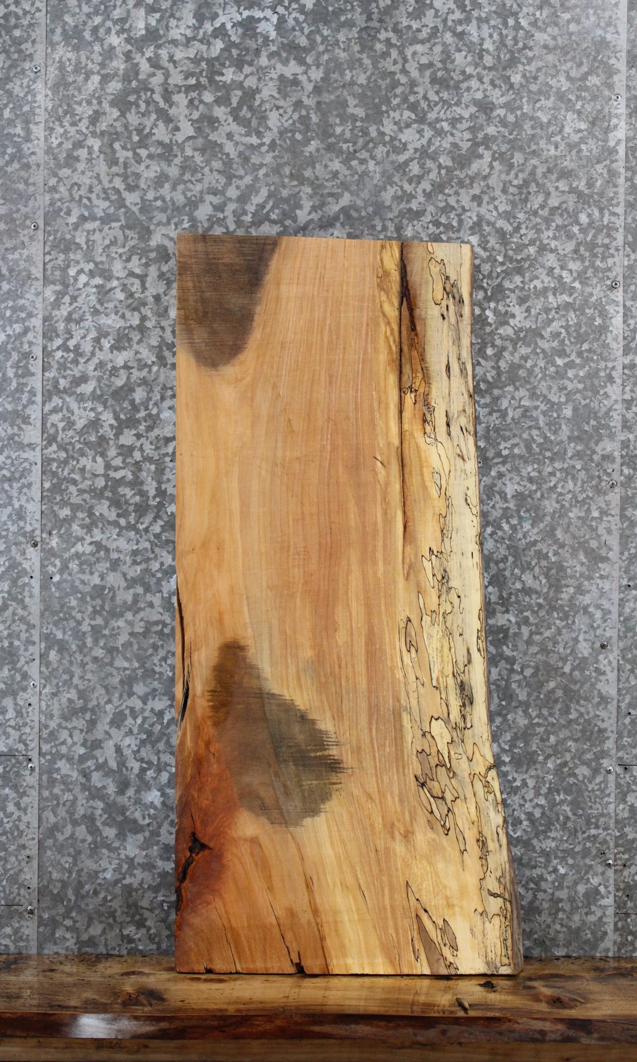 Partial Live Edge Maple Shelf/End Table Slab 1762