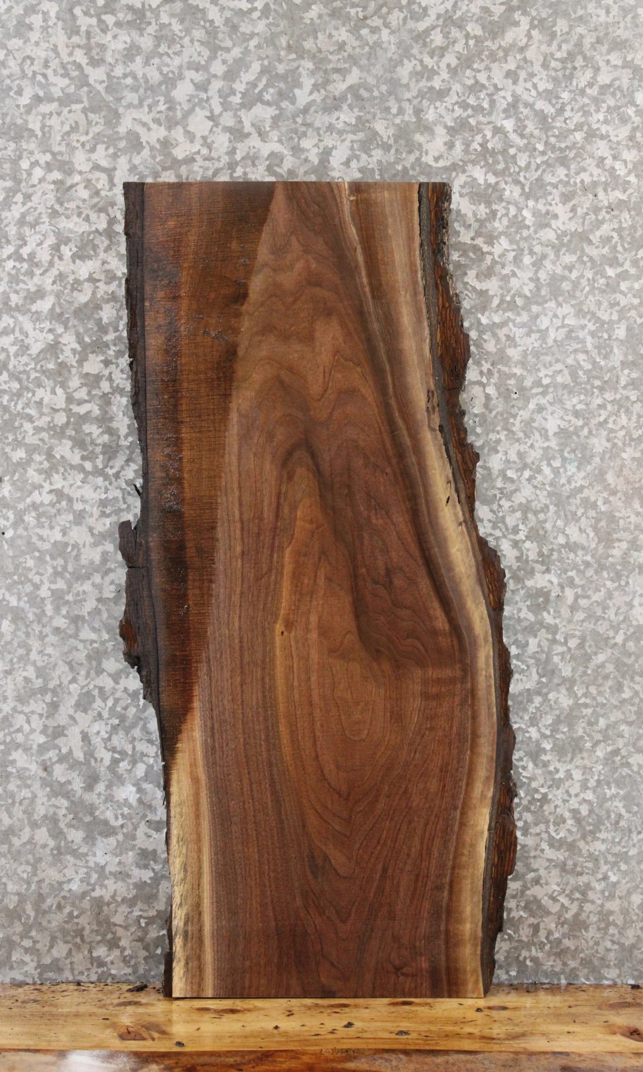 Black Walnut Live Edge Wood Slab, Bench Top, Shelf Slab 1766