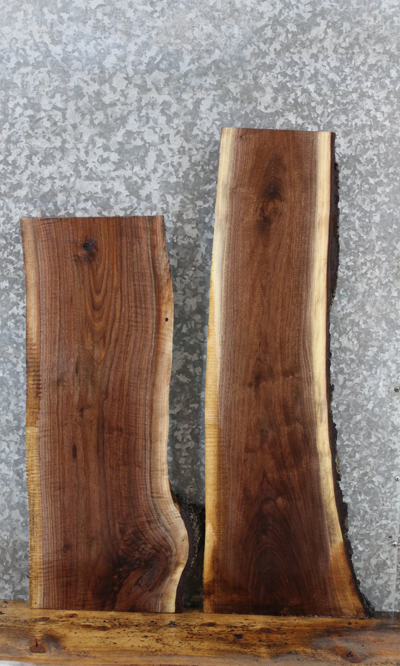 2- Live Edge Black Walnut Side/Console Table Top Slabs 1775-1776
