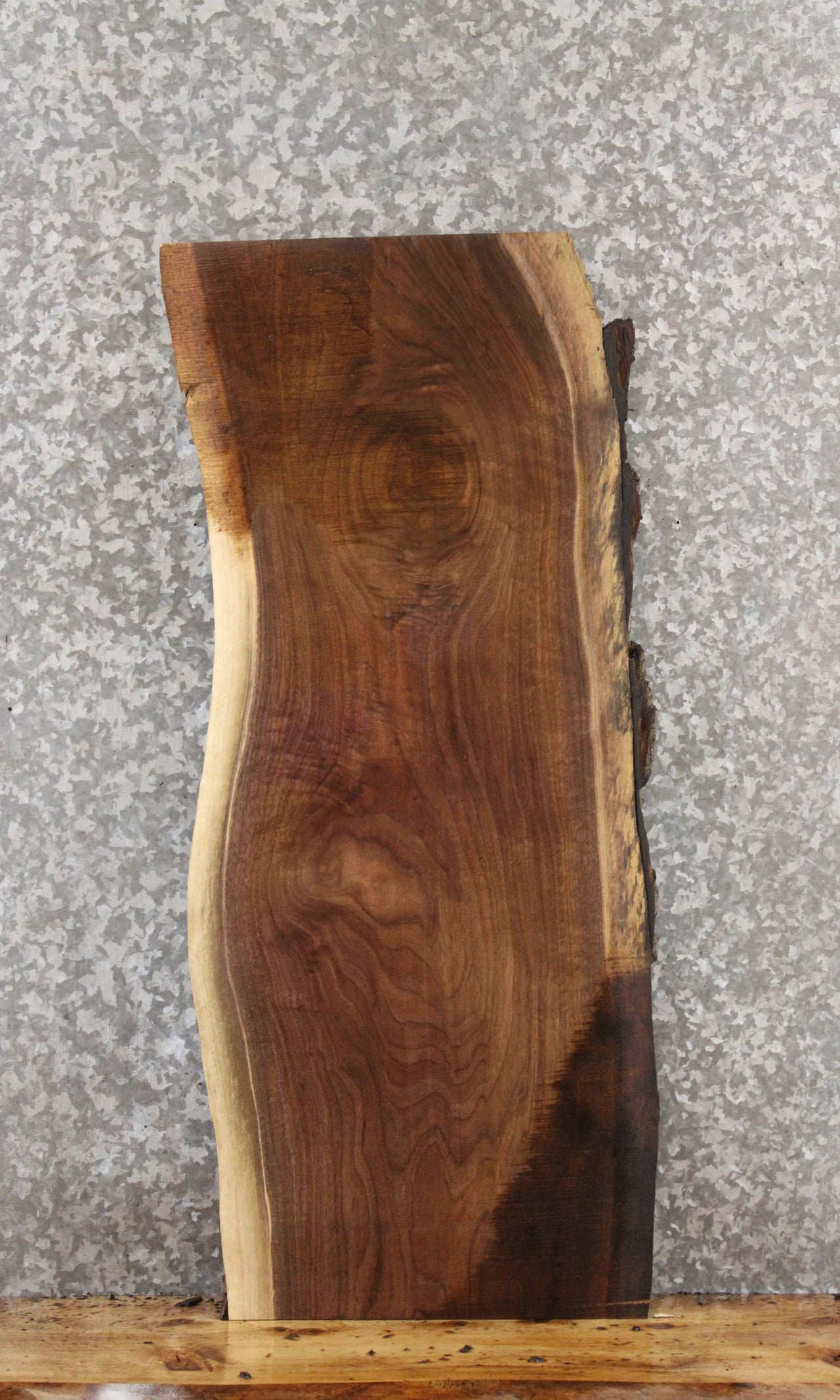 Black Walnut Live Edge Wood Slab, End Table Top 1781