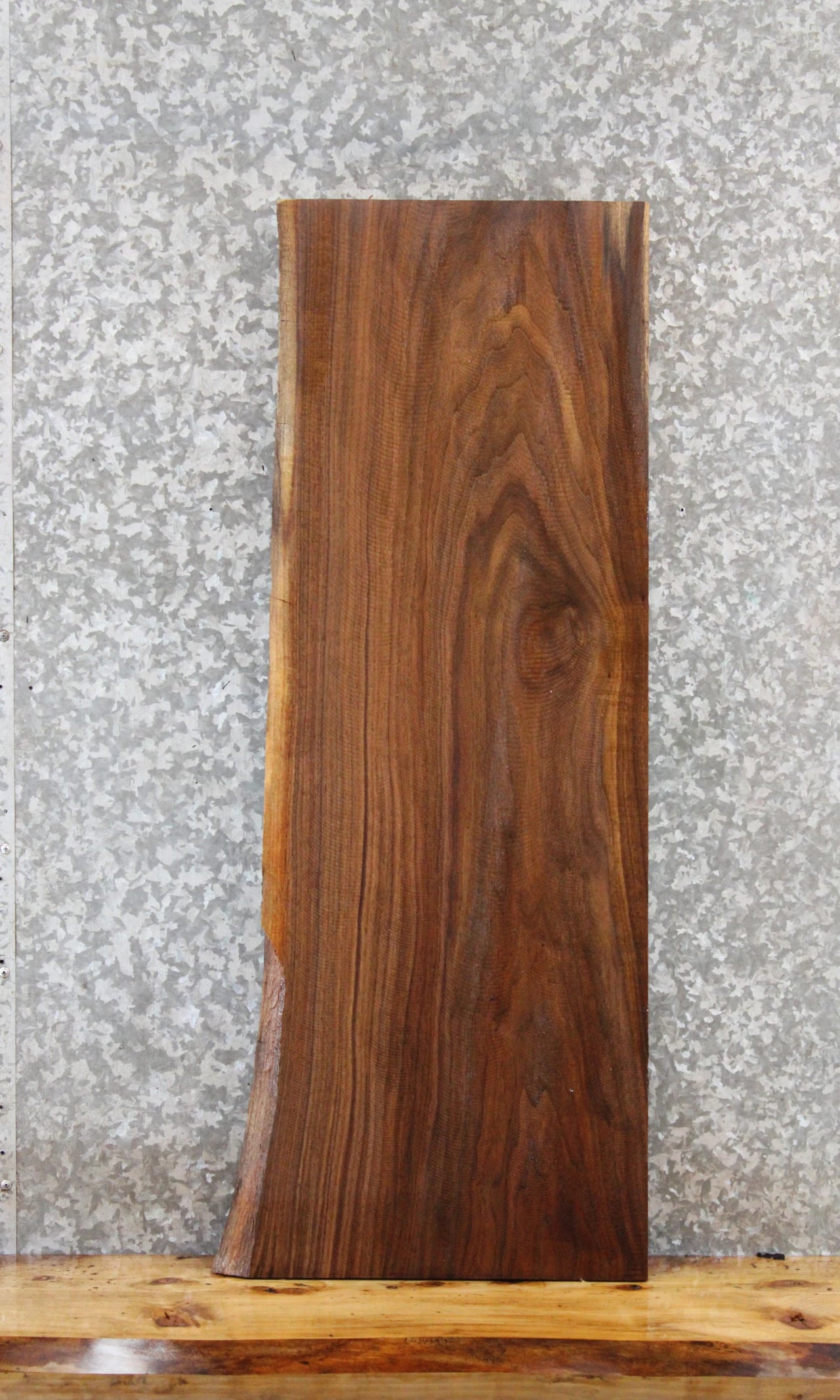 Natural Edge Wood Slab, Black Walnut Floating Shelf 1791