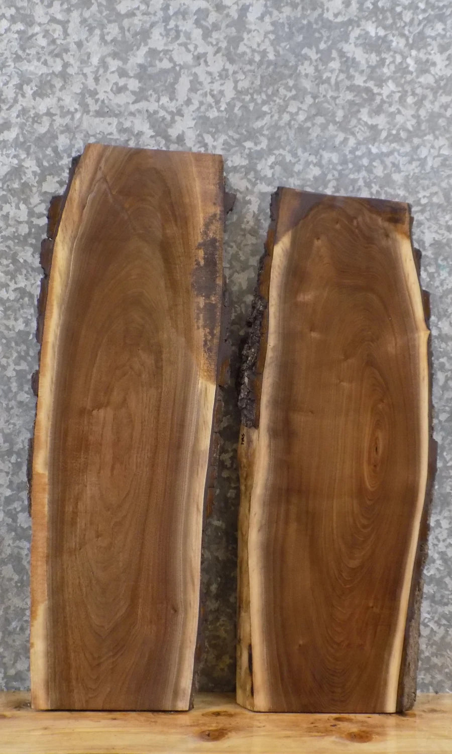 2- Rustic Black Walnut Live Edge End/Side Table Top Wood Slabs 1794-1795
