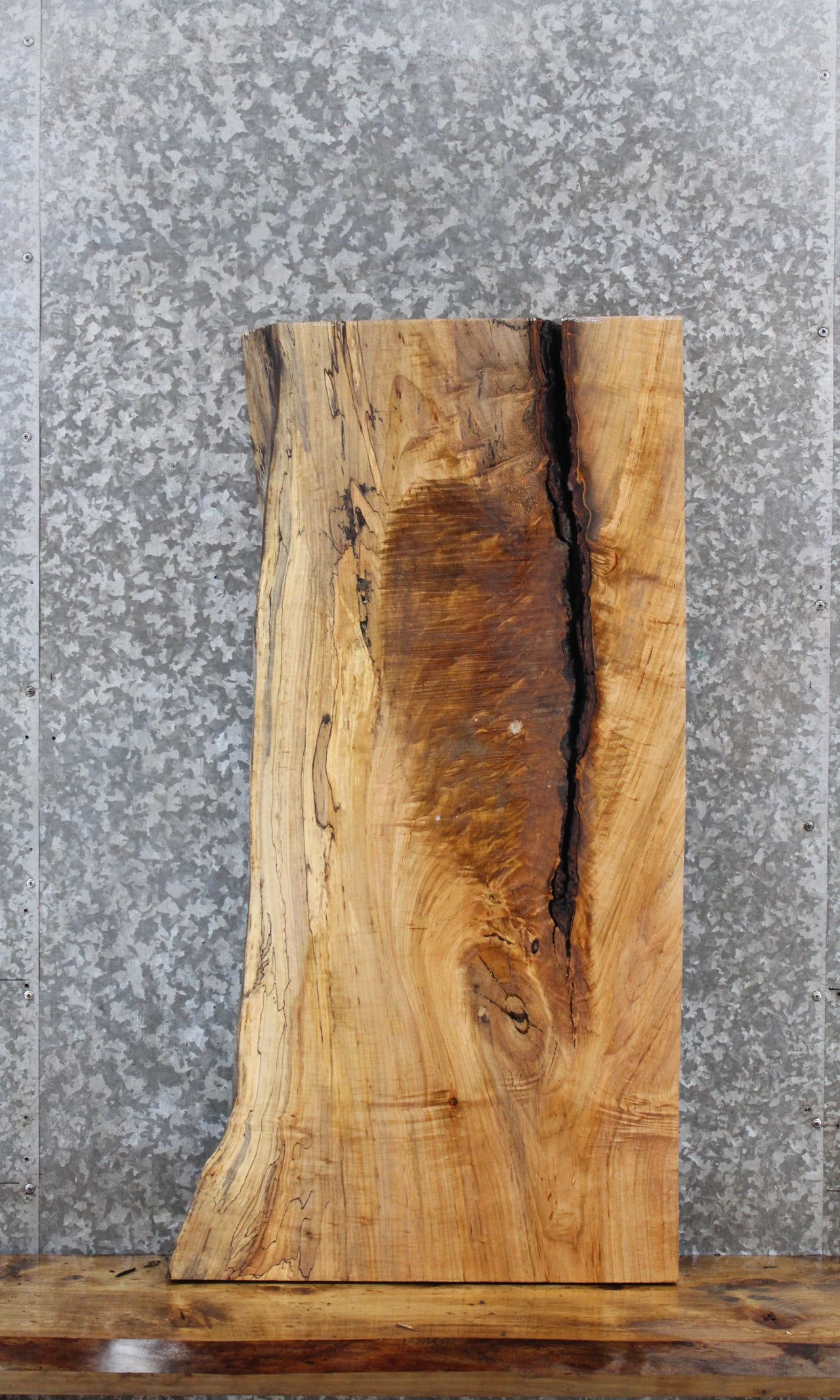 Spalted Maple Live Edge Coffee Table/Bench Slab 1796