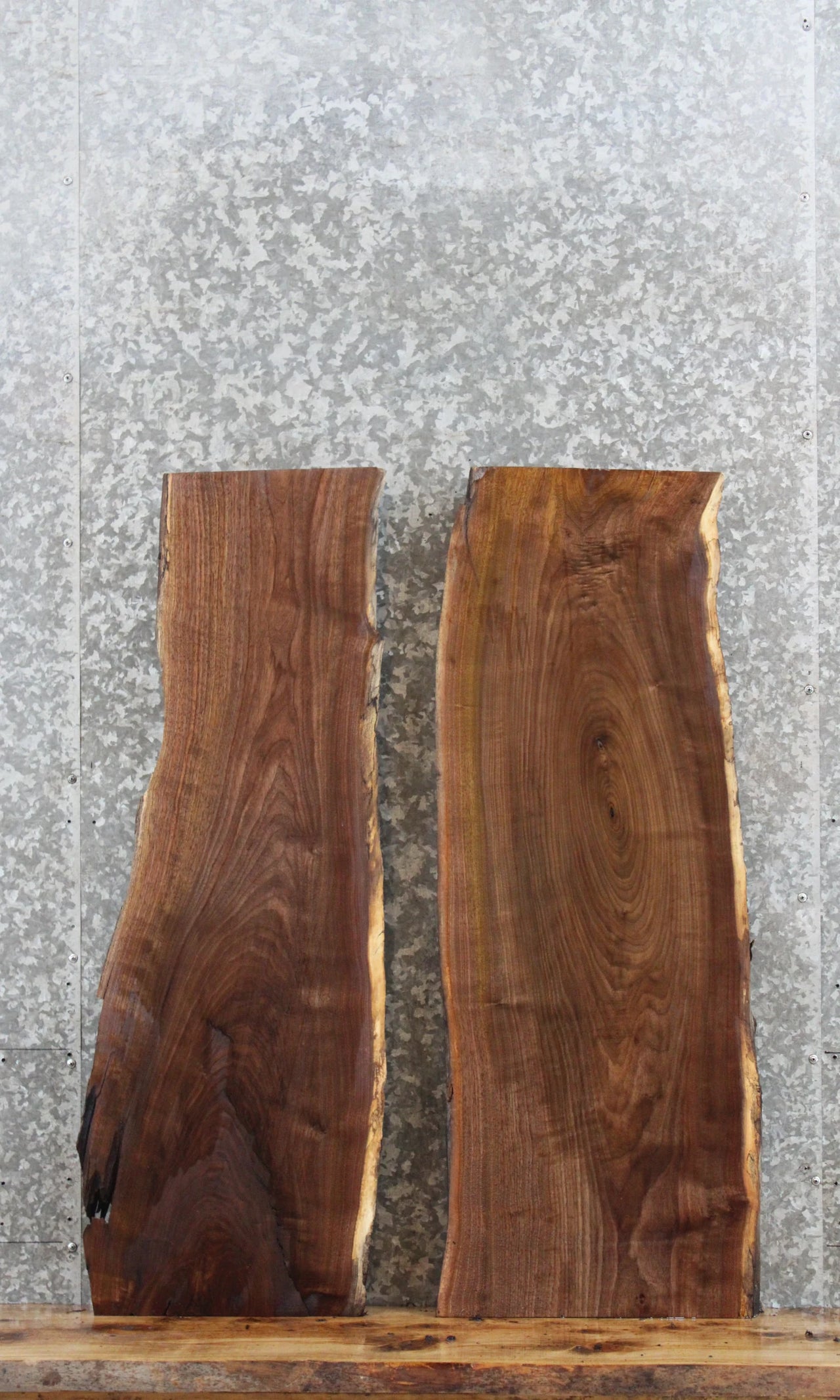 2- Live Edge Black Walnut Sofa/Side Table Tops 1805,1807