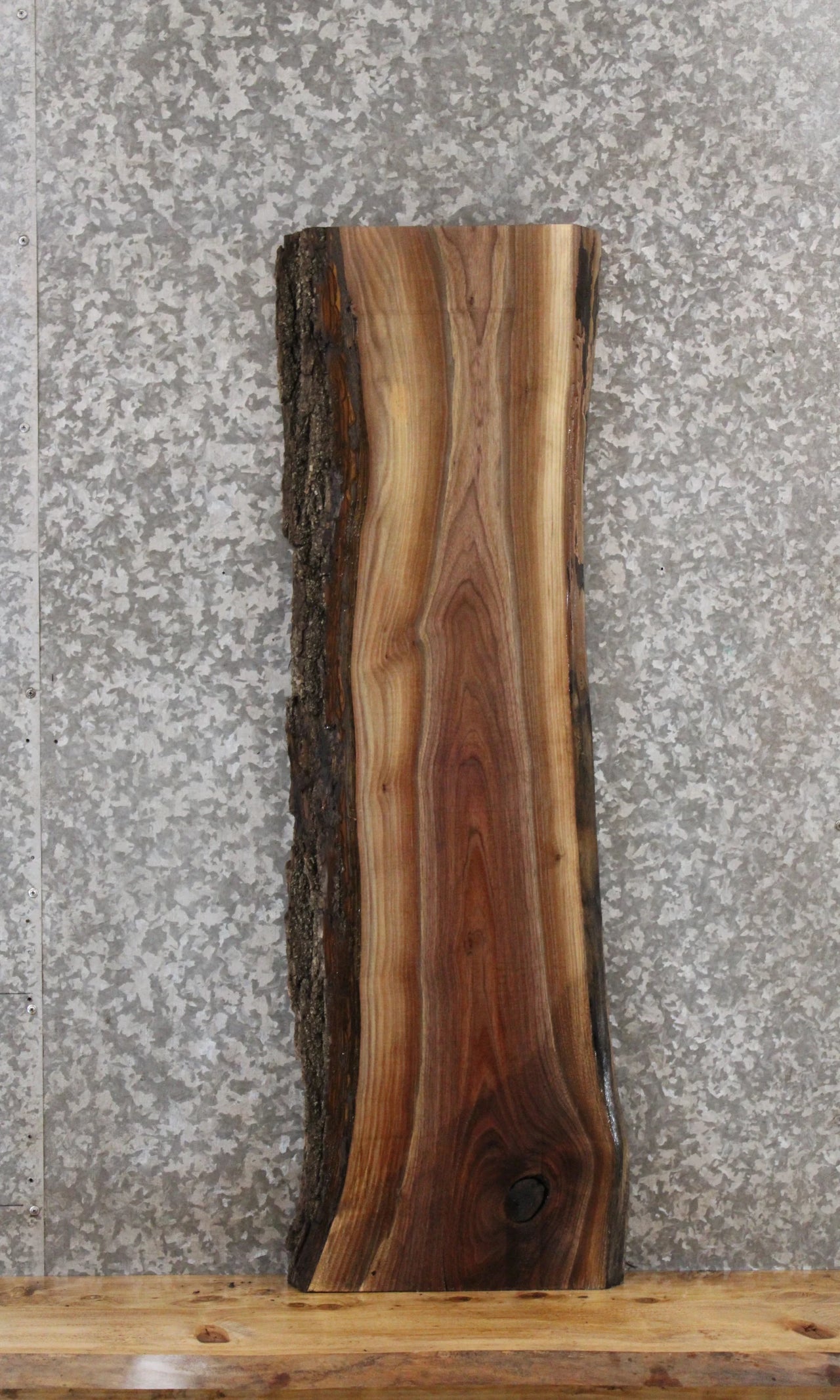 Black Walnut Live Edge Wood Slab, Bench Top, Shelf Slab 1812