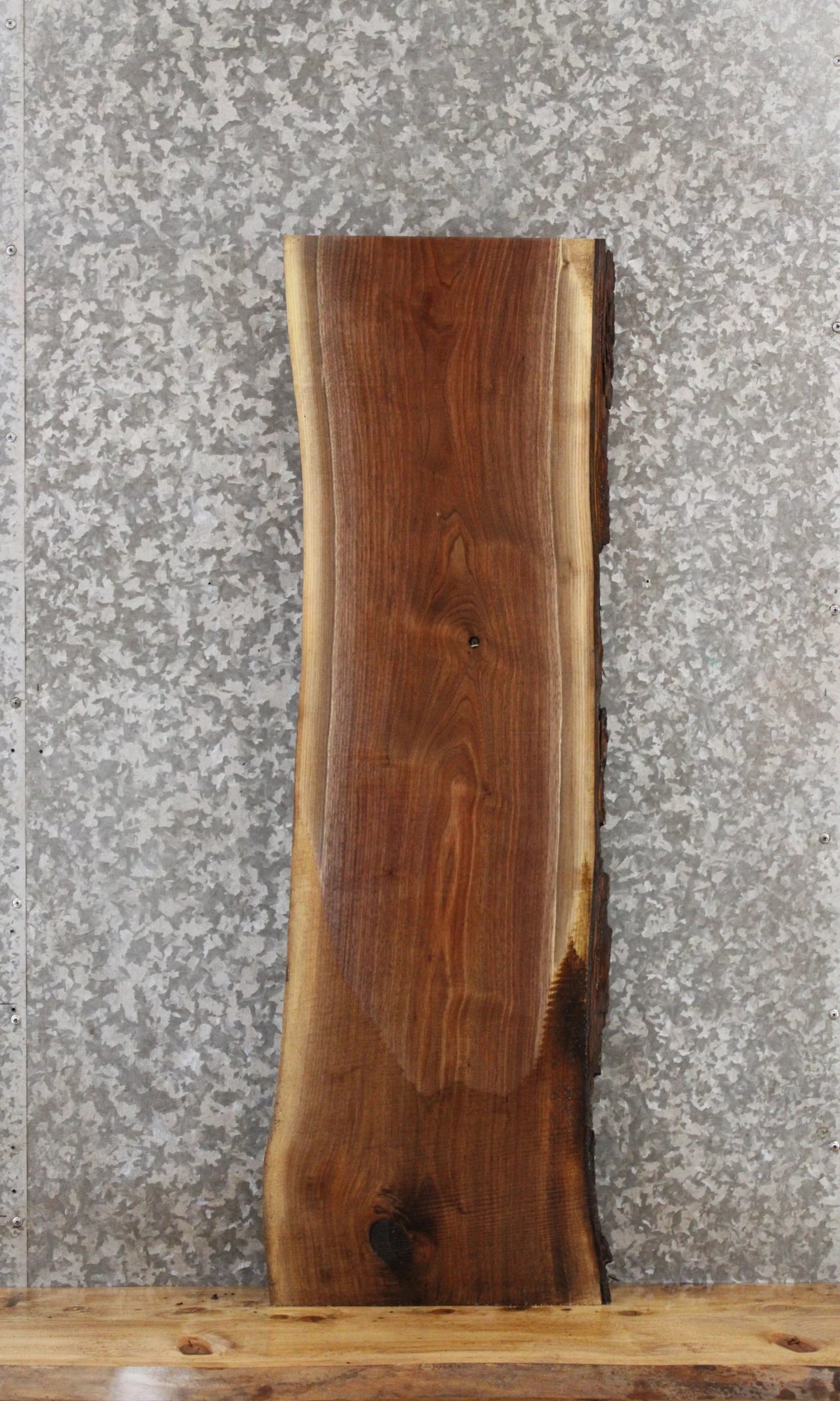 Black Walnut Live Edge Wood Slab, Bench Top, Shelf Slab 1812