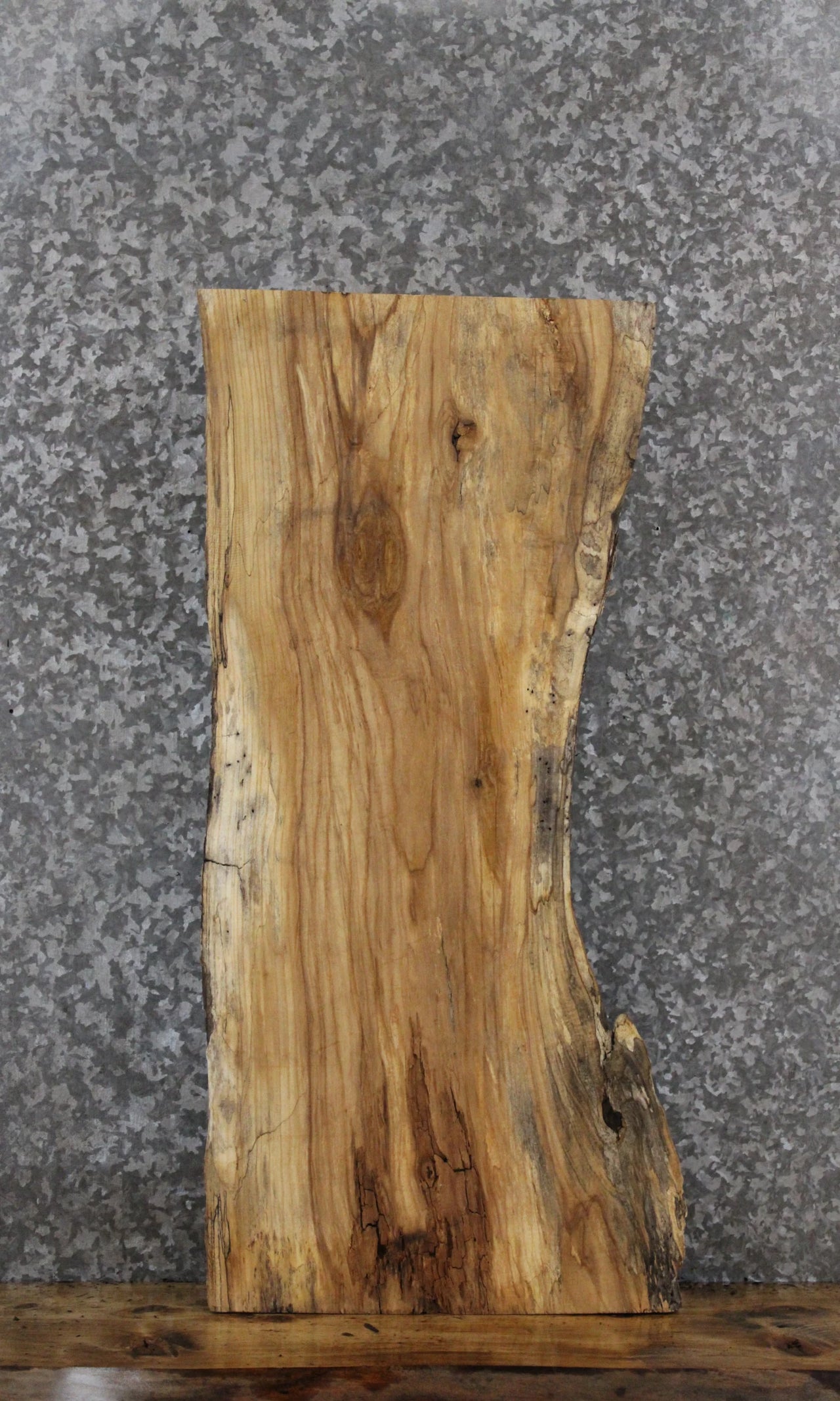 Spalted Maple Live Edge Mantel/Foot Stool Slab 1841