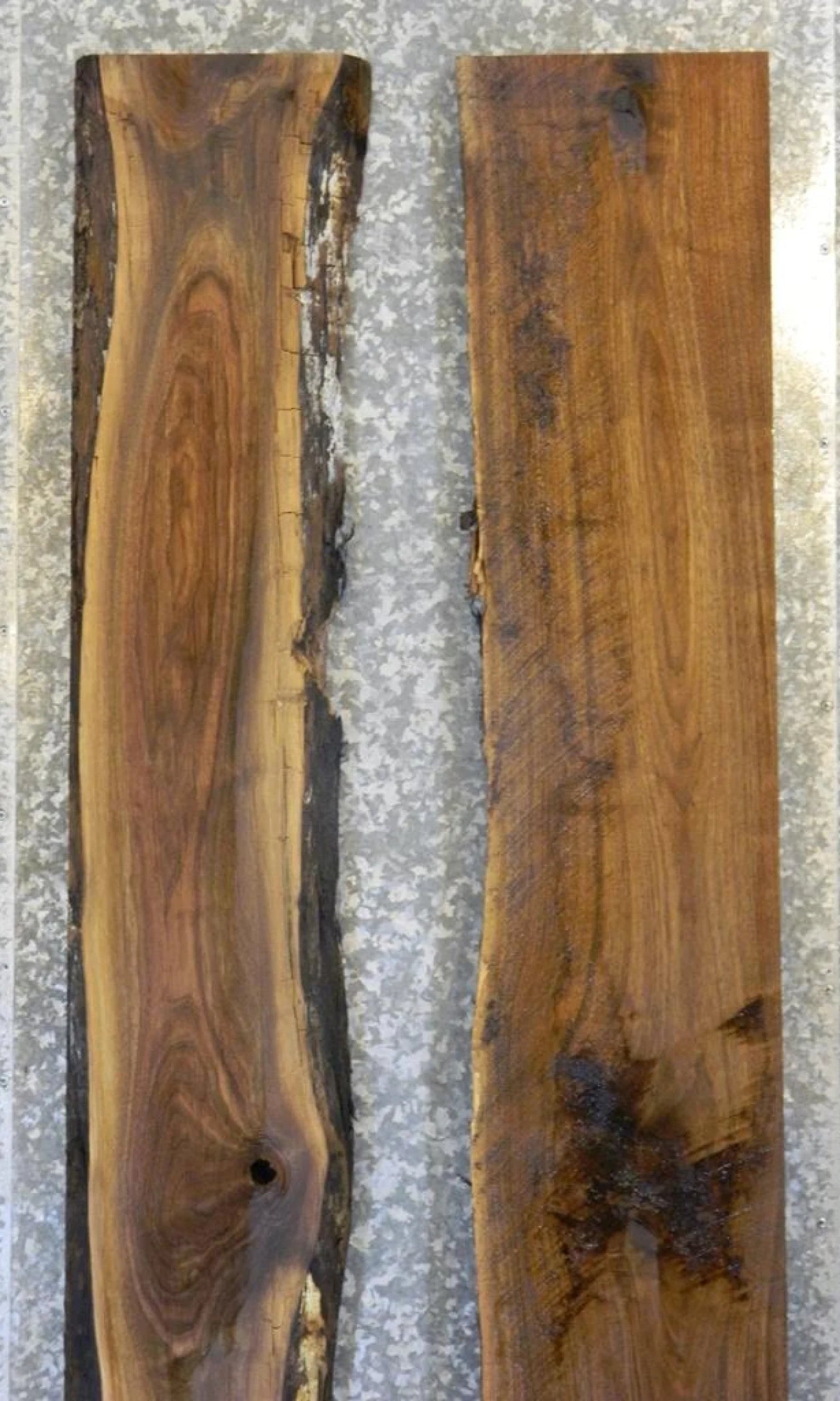 2- Live Edge Black Walnut Countertop, Bar Top Bookmatched Set 2-3