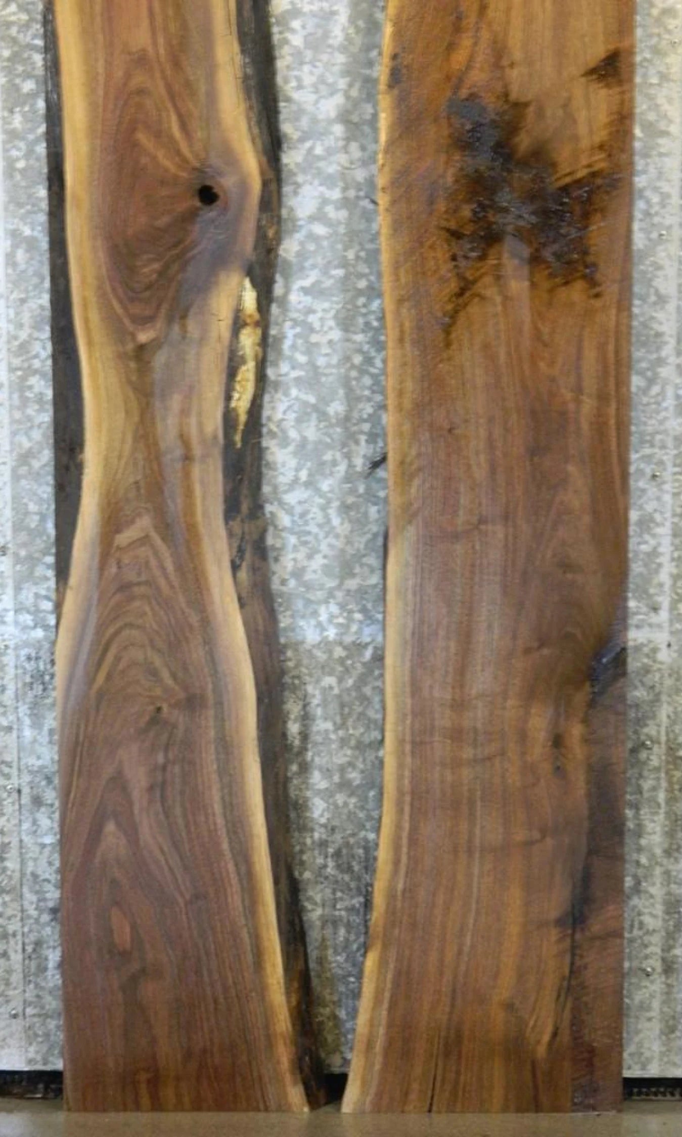 2- Live Edge Black Walnut Countertop, Bar Top Bookmatched Set 2-3