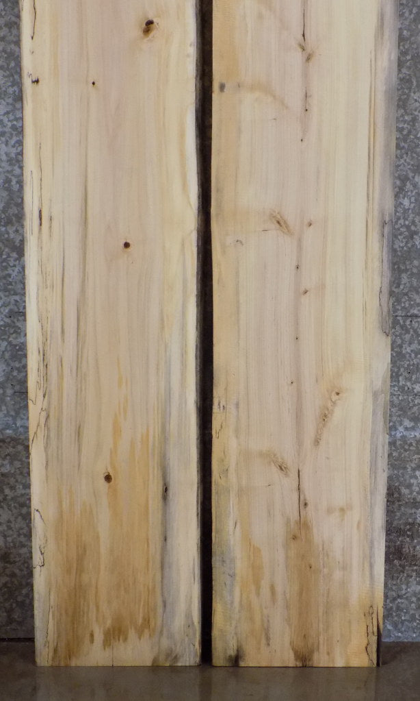 2- Rustic Live Edge Bookmatched Maple Dining Table Top Slabs 20008-20009