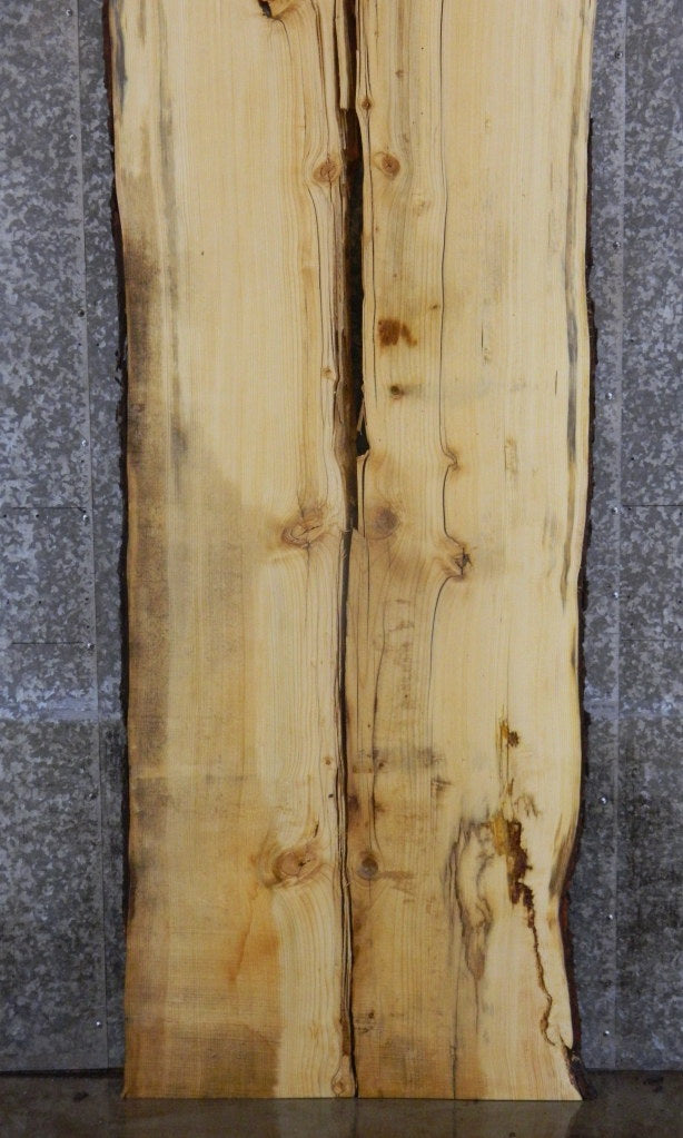 2- Pine Live Edge Bark River Table Top Slab Halves CLOSEOUT 20061