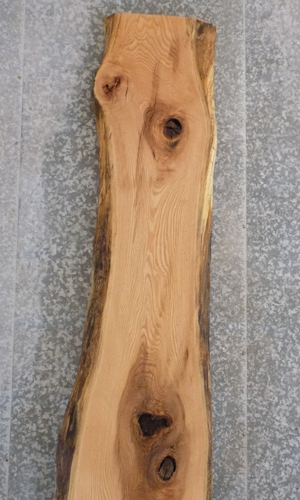 Rustic Natural Edge Red Oak Bar Slab, Bar Top Wood Slab 20067